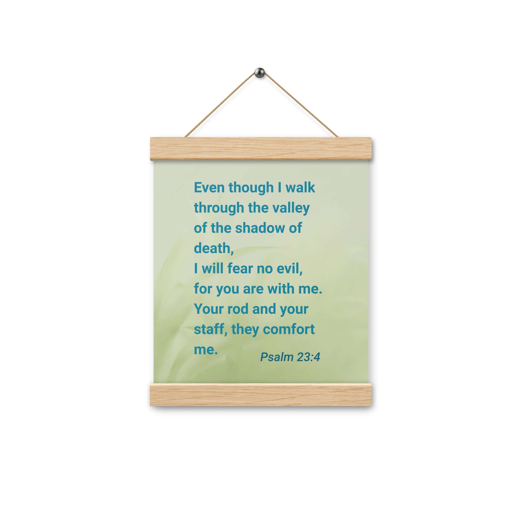 Psalm 23:4 Bible Verse, fear no evil Enhanced Matte Paper Poster With Hanger Wall Art