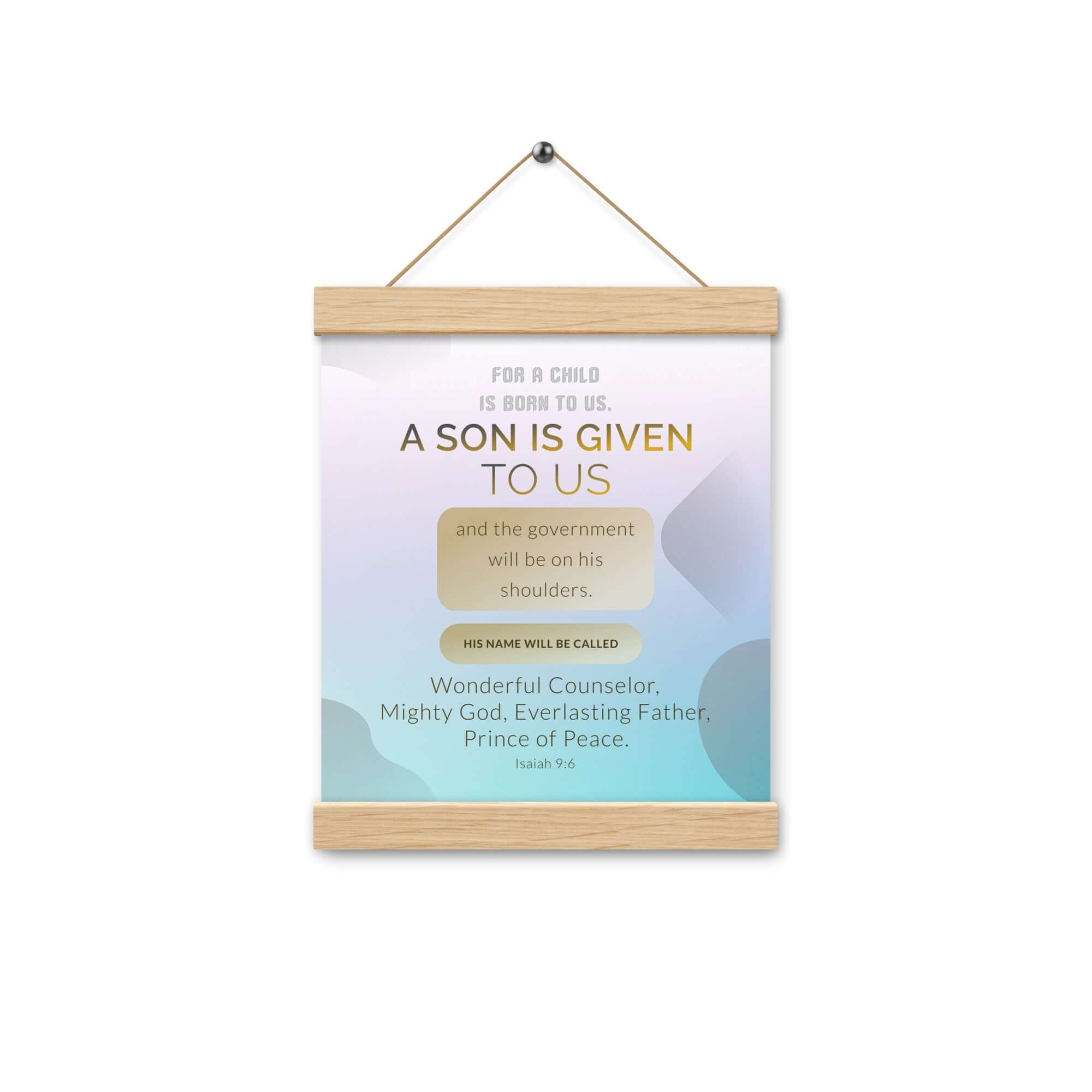 Isaiah 9:6 Bible Verse, Wonderful Counselor Enhanced Matte Paper Poster With Hanger Wall Art