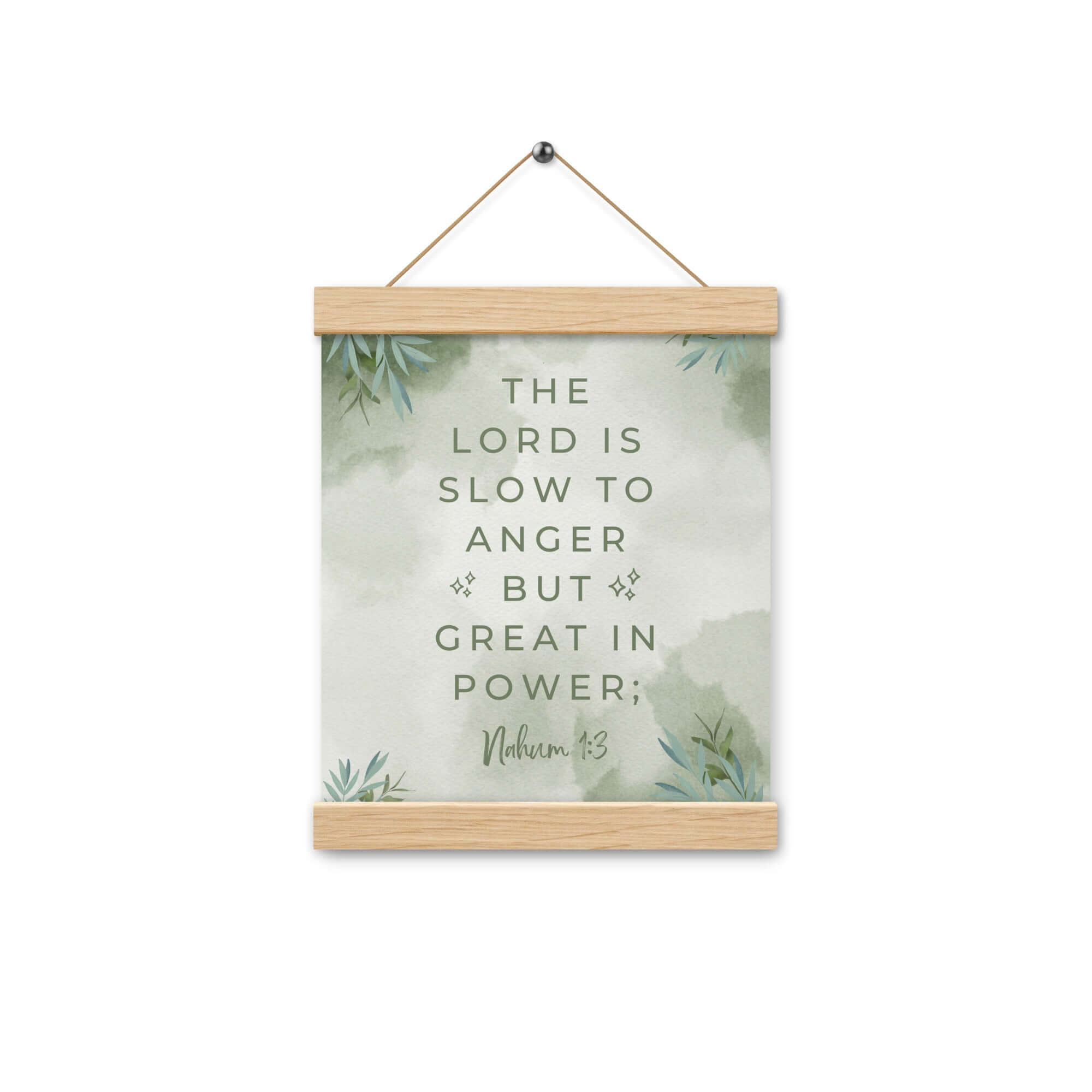 Nahum 1:3 Bible Verse, The Lord is slow Enhanced Matte Paper Poster With Hanger Wall Art