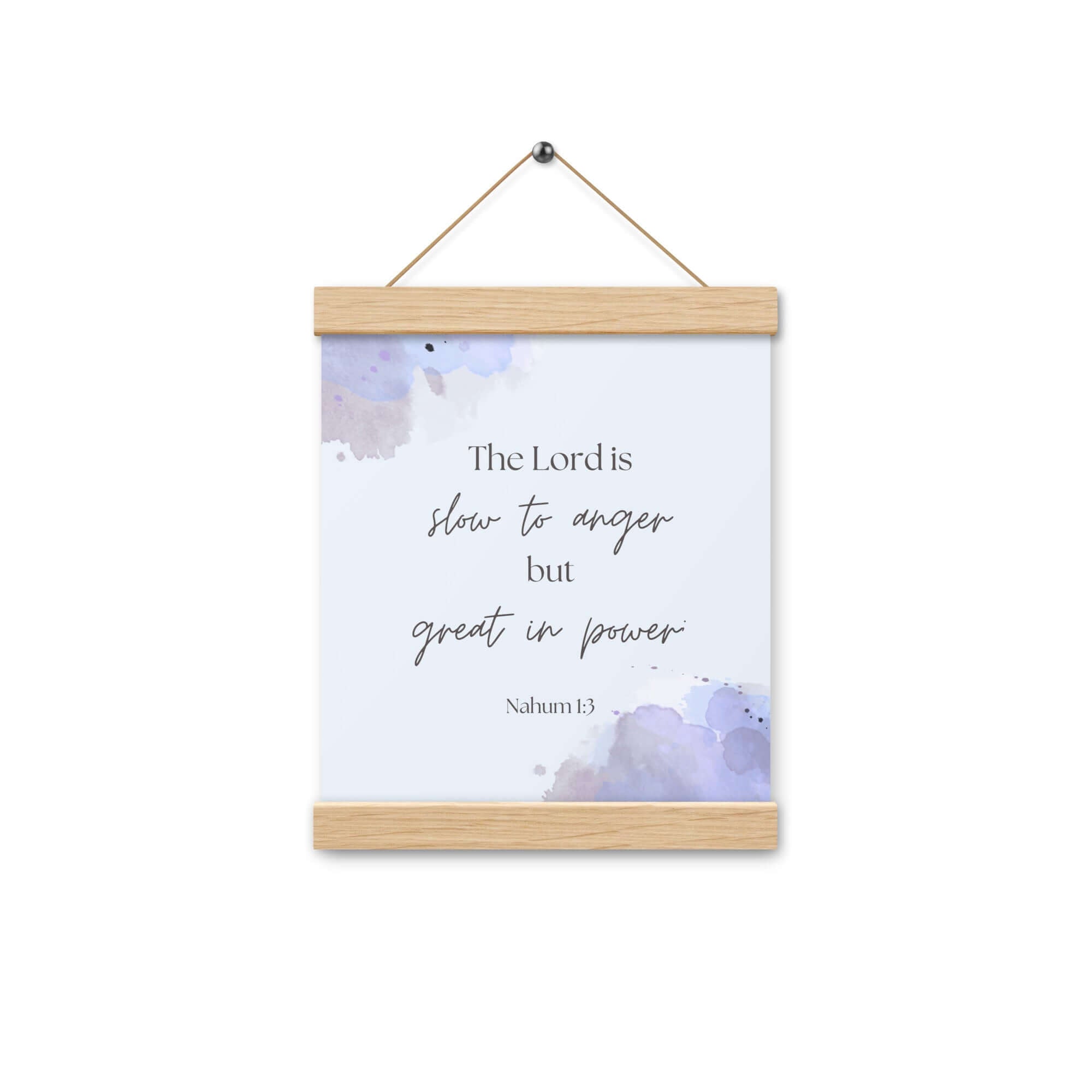 Nahum 1:3 Bible Verse, great in power Enhanced Matte Paper Poster With Hanger Wall Art