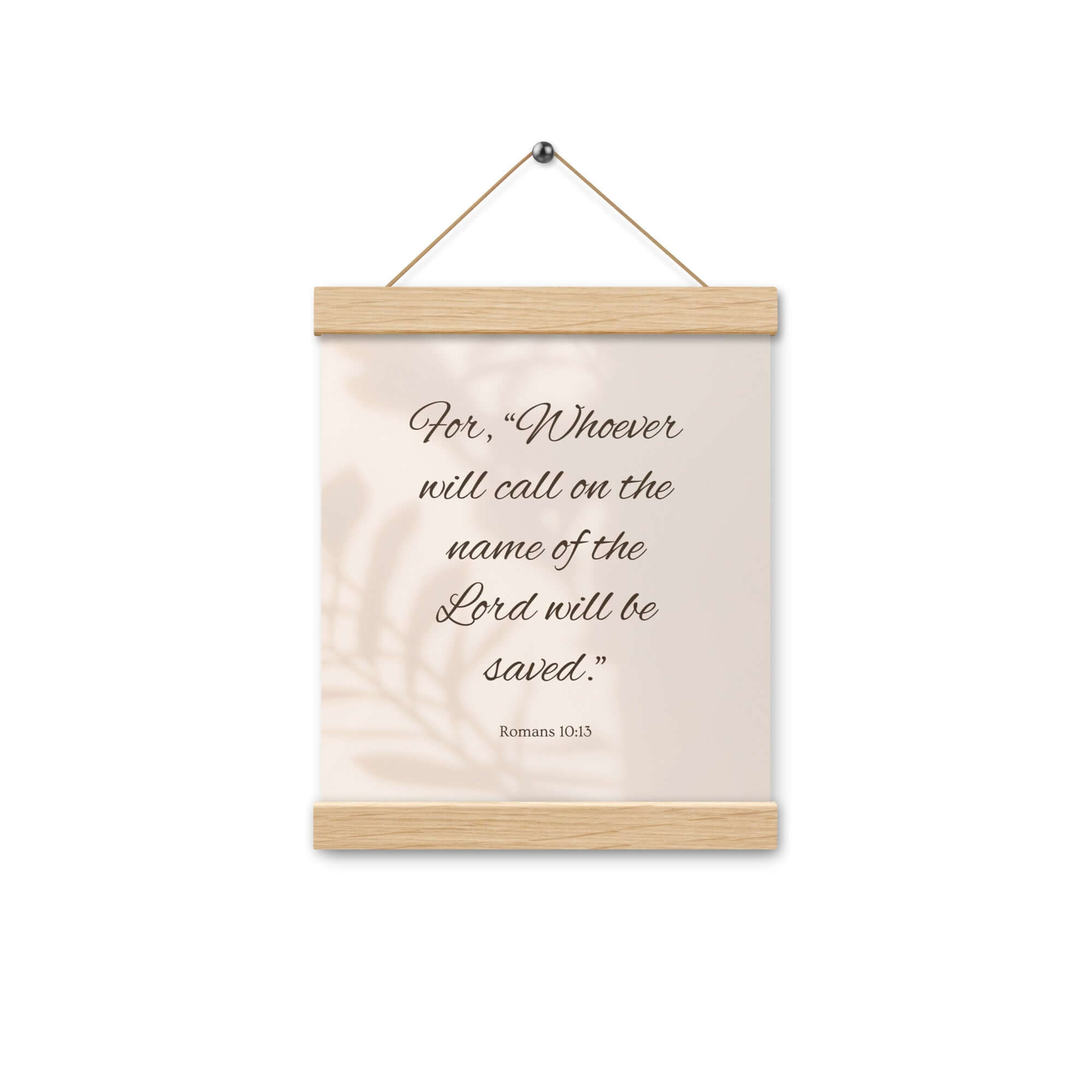 Romans 10:13 Bible Verse, Whoever Enhanced Matte Paper Poster With Hanger Wall Art