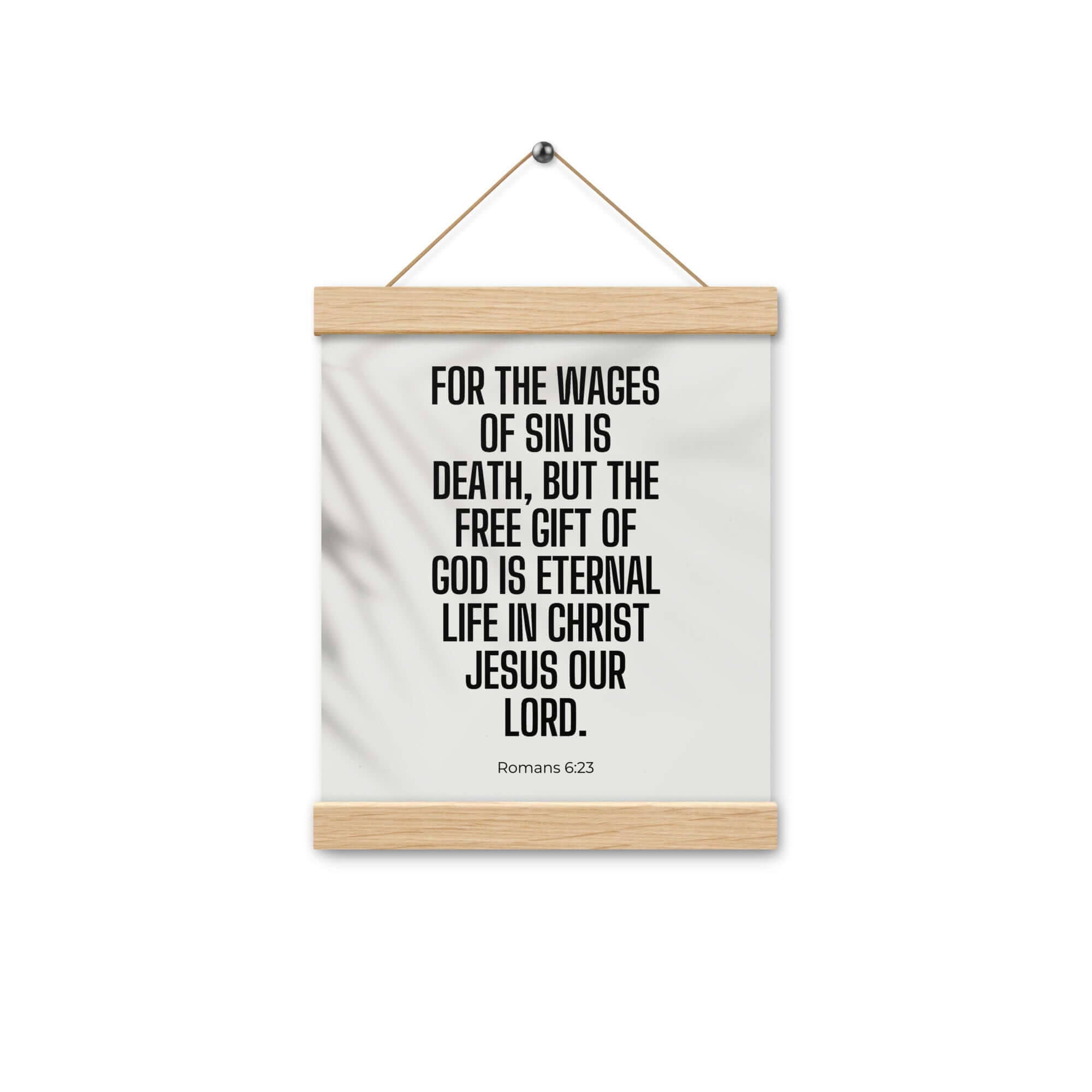 Romans 6:23 Bible Verse, eternal life Enhanced Matte Paper Poster With Hanger Wall Art