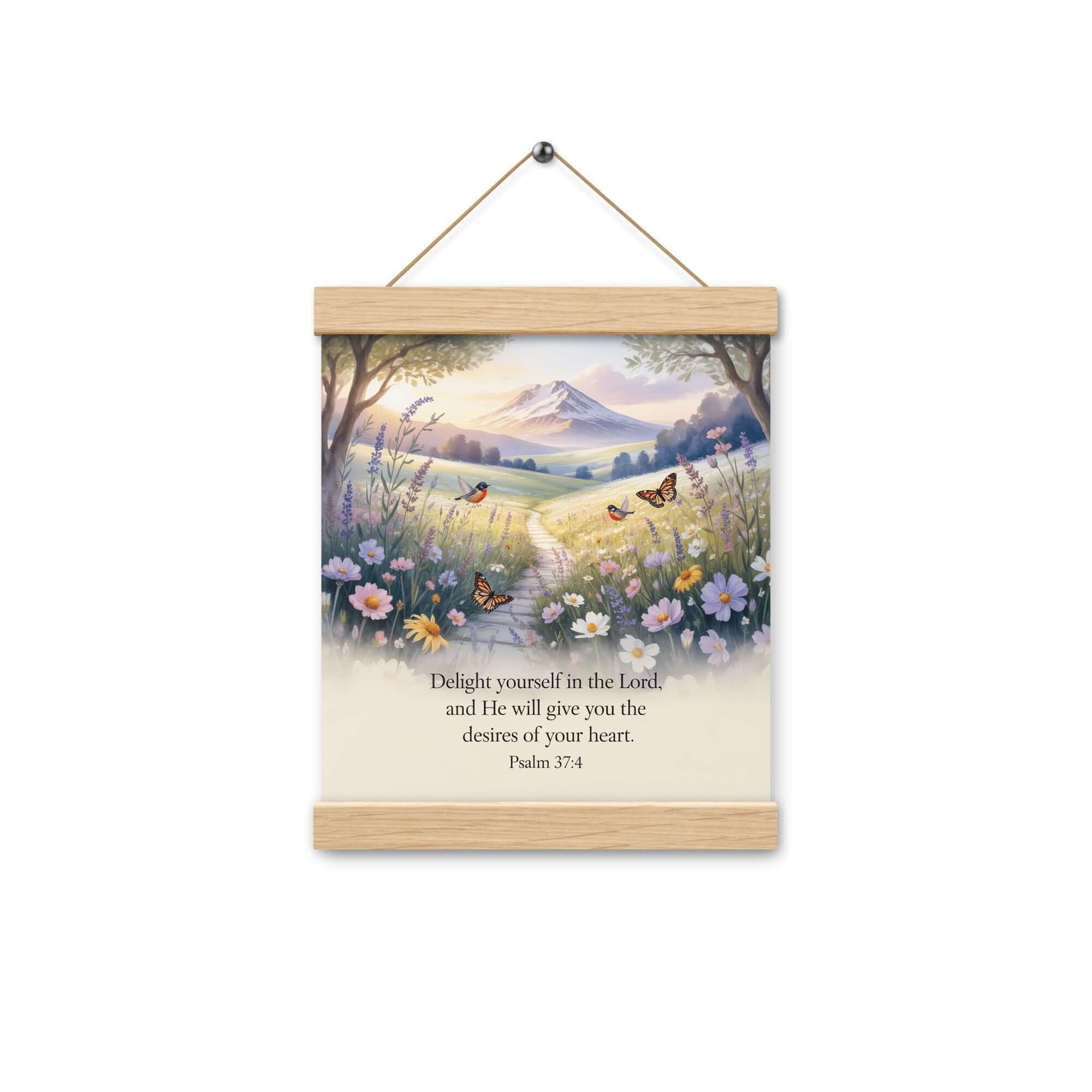 Psalm 37:4 Bible Verse, Delight Enhanced Matte Paper Poster With Hanger