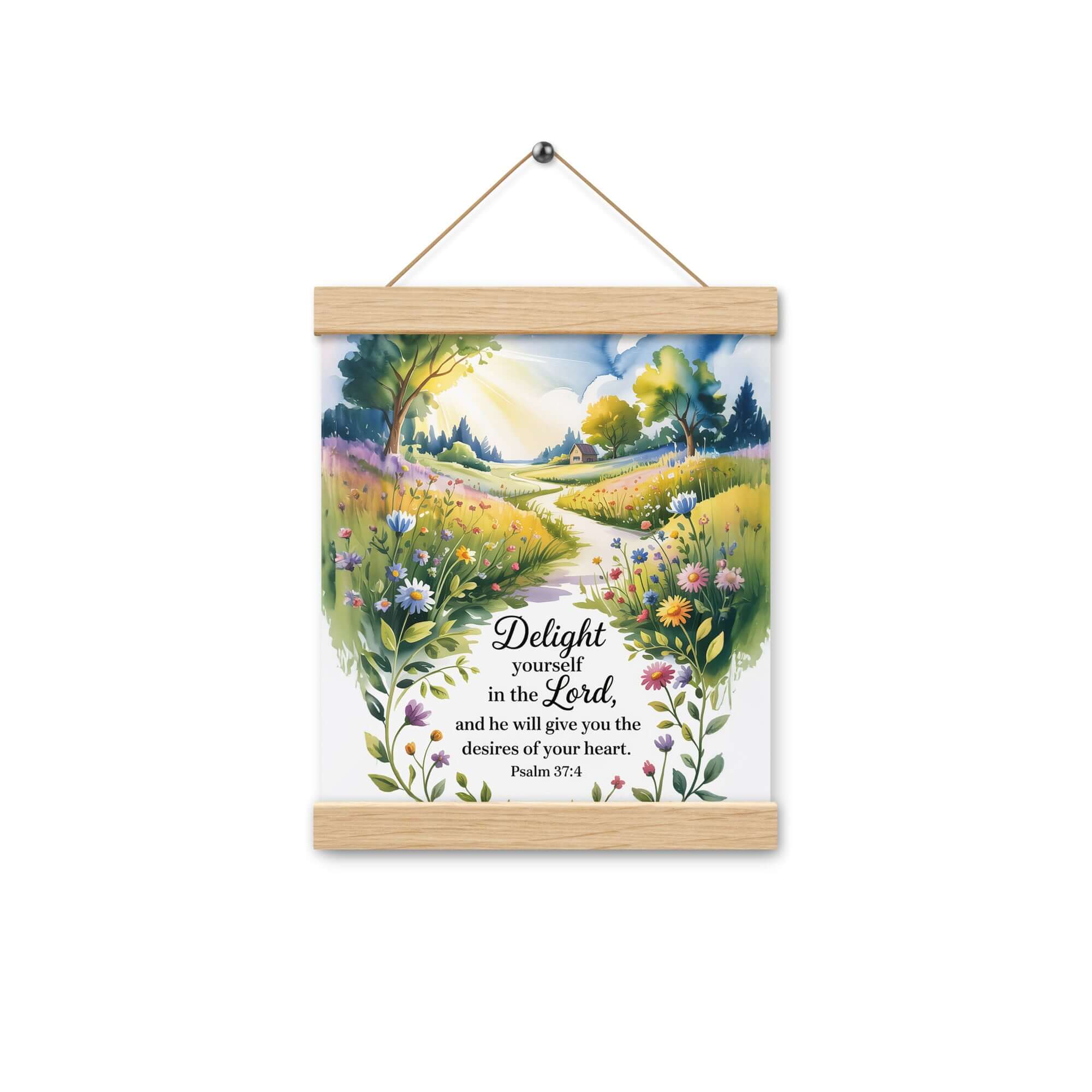 Psalm 37:4 Bible Verse, desires Enhanced Matte Paper Poster With Hanger