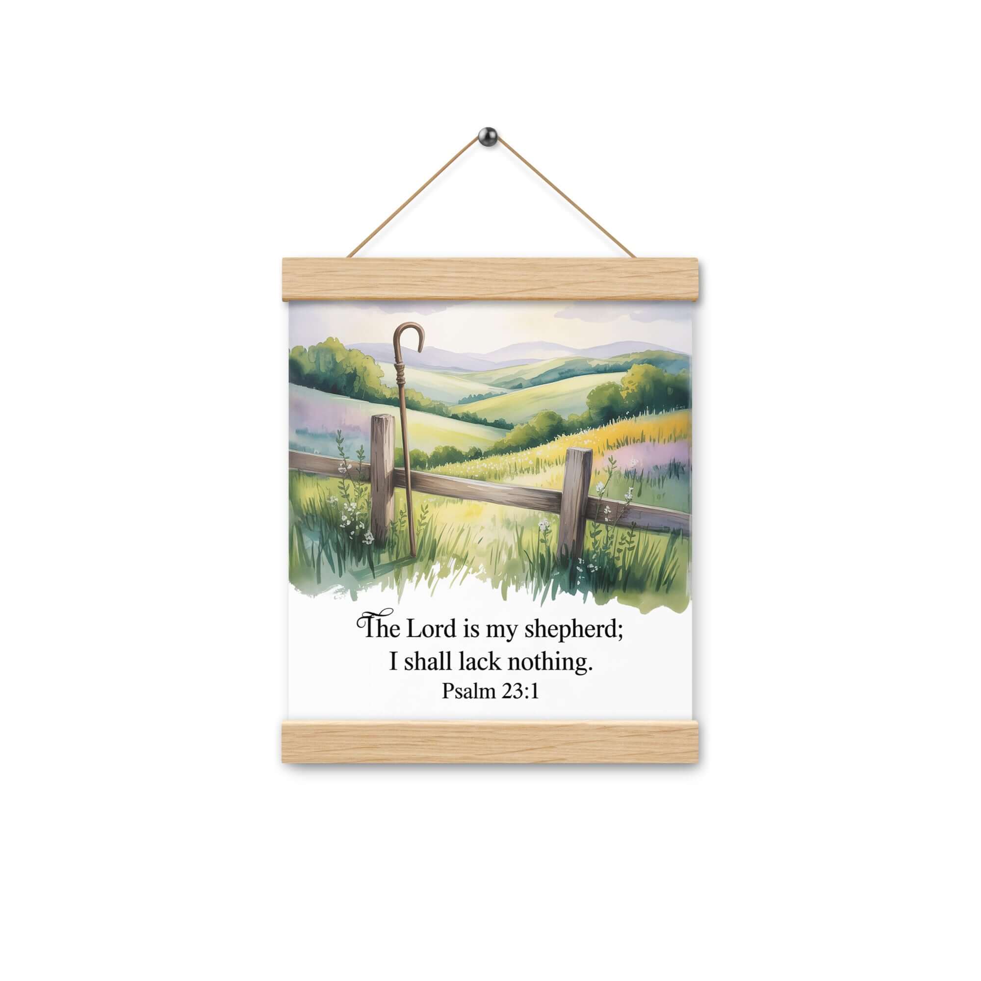 Psalm 23:1 Bible Verse, Lack Enhanced Matte Paper Poster With Hanger