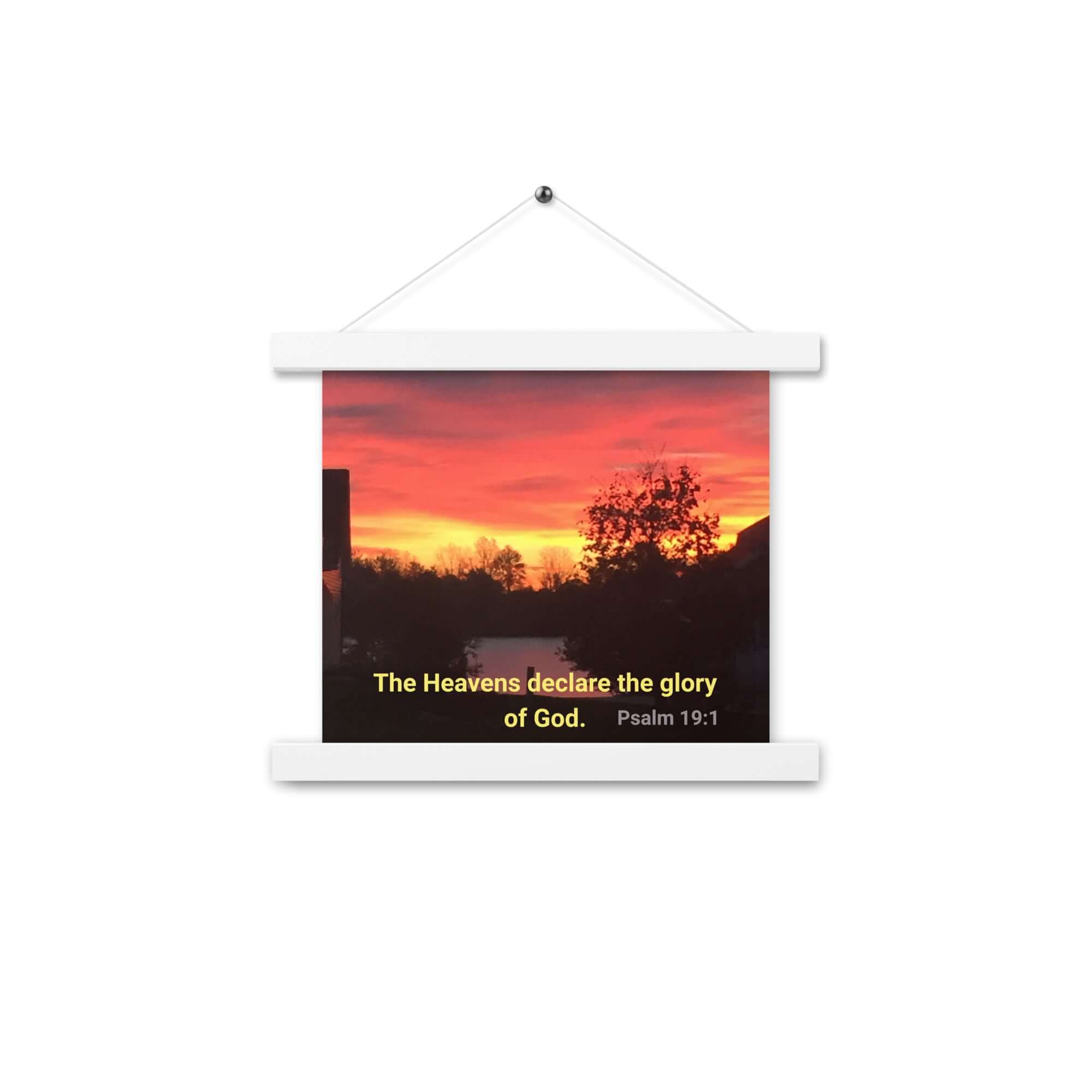 Psalm 19:1 Bible Verse, Sunset Glory Enhanced Matte Paper Poster With Hanger Wall Art White 10″×10″