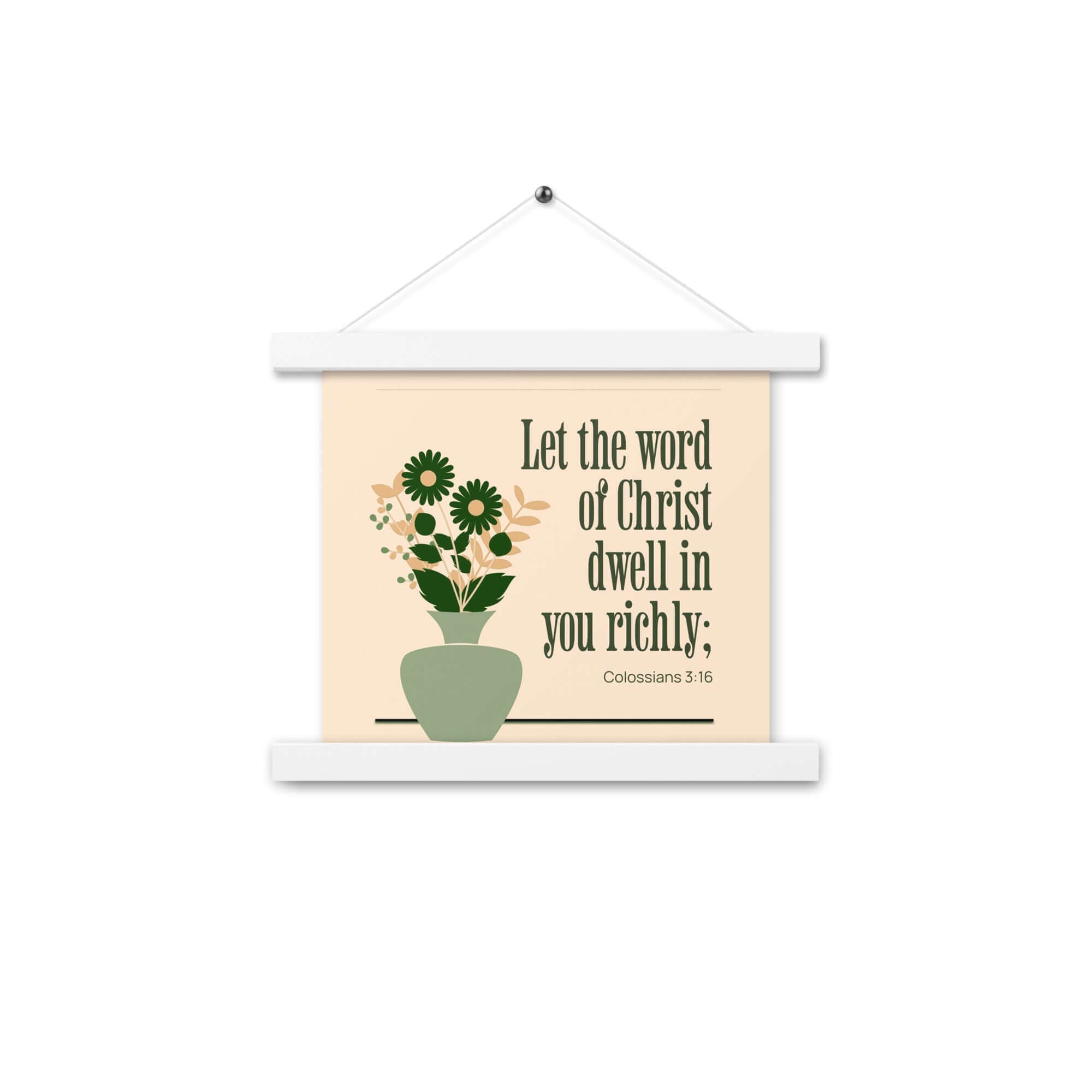 Colossians 3:16 Bible Verse, word of Christ Enhanced Matte Paper Poster With Hanger Wall Art White 10″×10″
