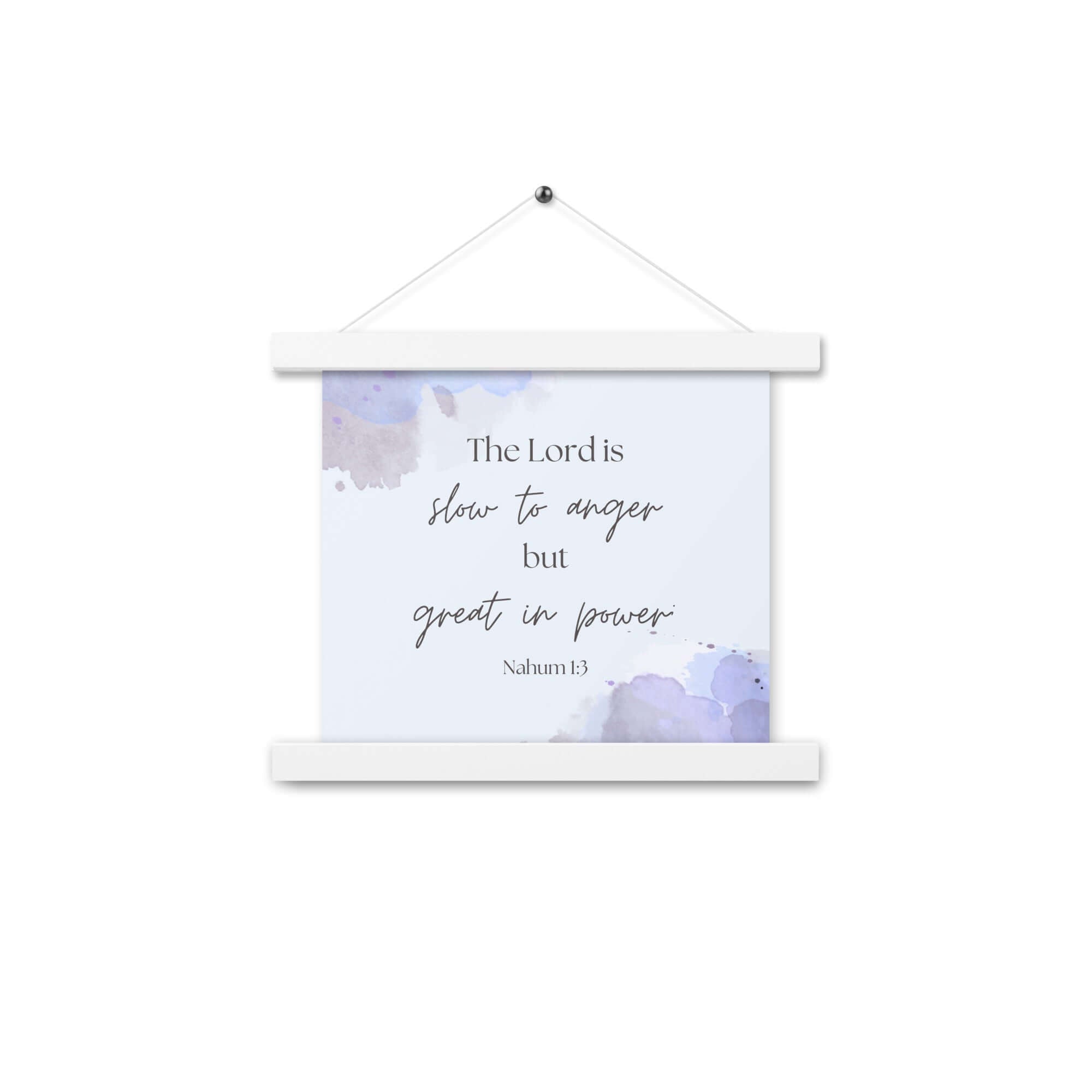 Nahum 1:3 Bible Verse, great in power Enhanced Matte Paper Poster With Hanger Wall Art White 10″×10″