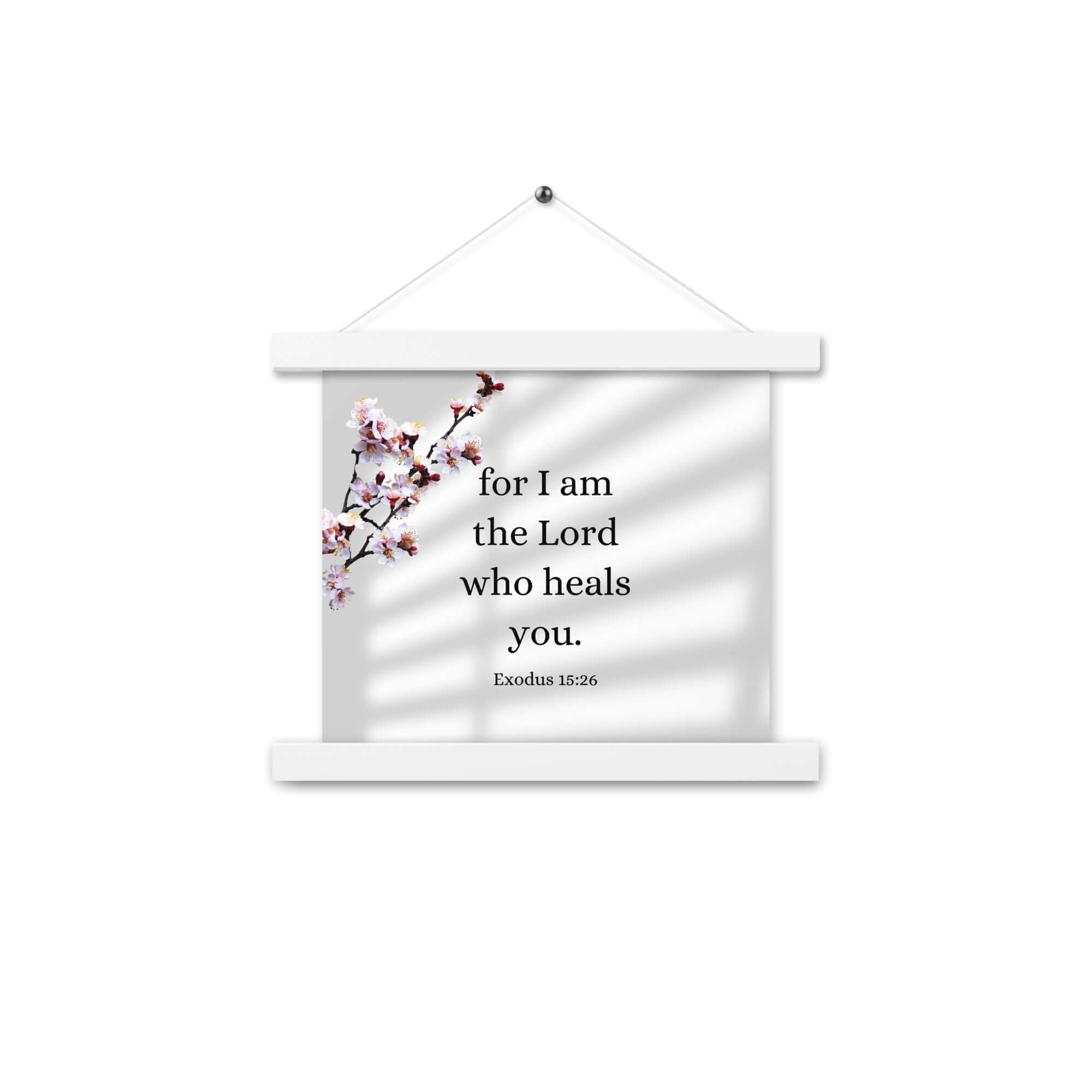 Exodus 15:26 Bible Verse, diligently listen Enhanced Matte Paper Poster With Hanger Wall Art White 10″×10″