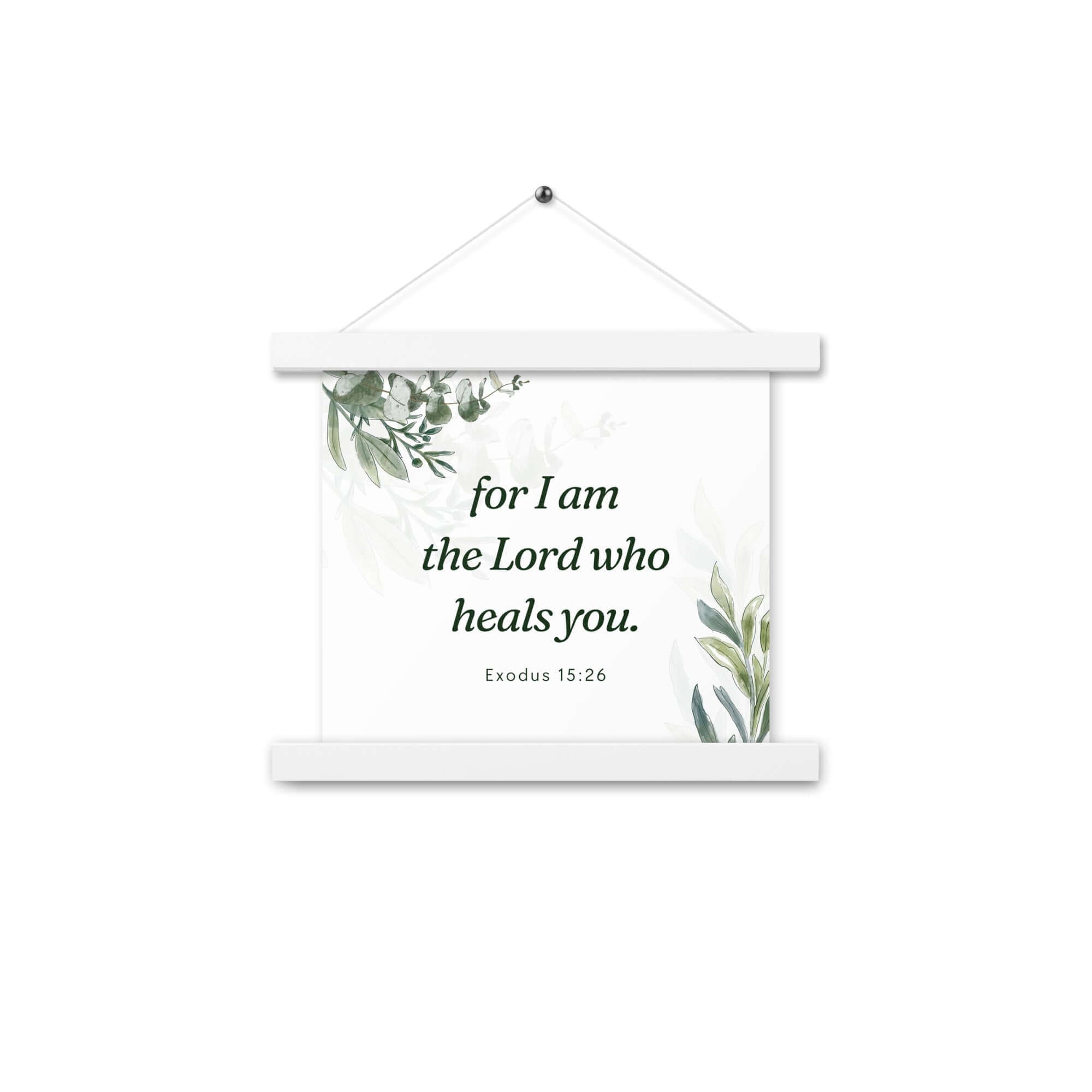 Exodus 15:26 Bible Verse, Gods voice Enhanced Matte Paper Poster With Hanger Wall Art White 10″×10″