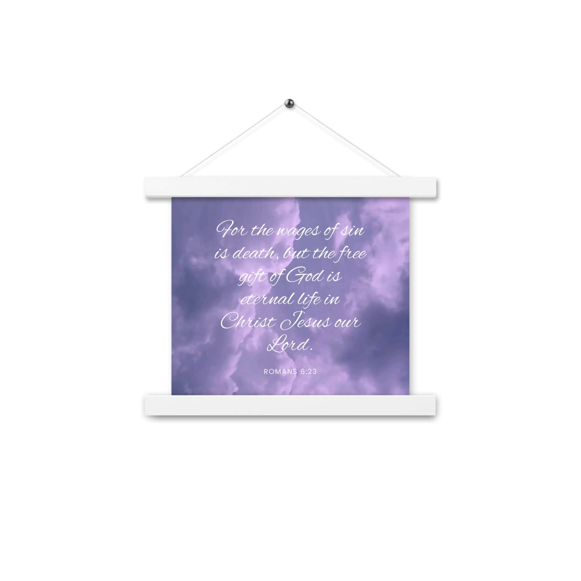 Romans 6:23 Bible Verse, free gift Enhanced Matte Paper Poster With Hanger Wall Art White 10″×10″