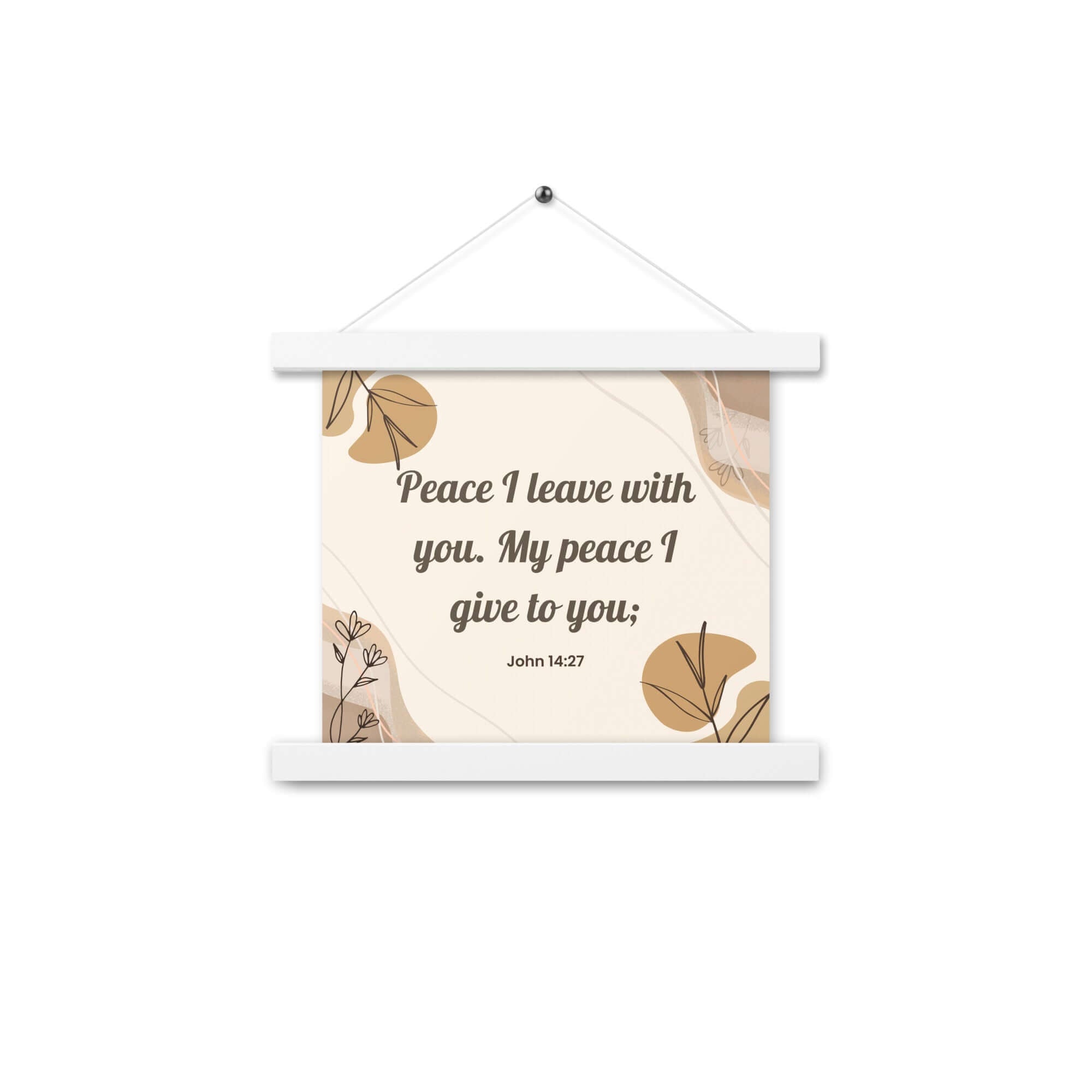 John 14:27 Bible Verse, Peace I Enhanced Matte Paper Poster With Hanger Wall Art White 10″×10″