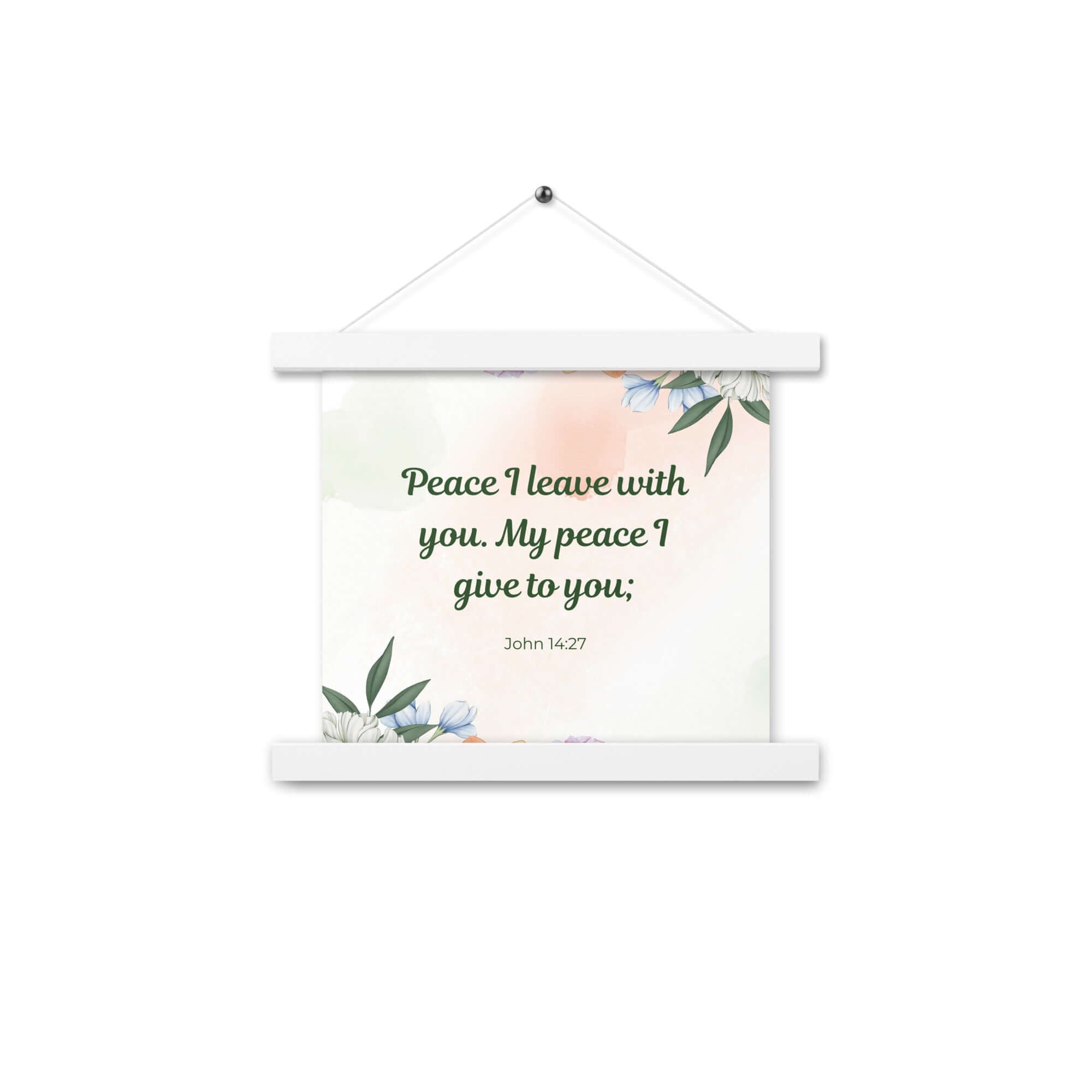 John 14:27 Bible Verse, with you Enhanced Matte Paper Poster With Hanger Wall Art White 10″×10″
