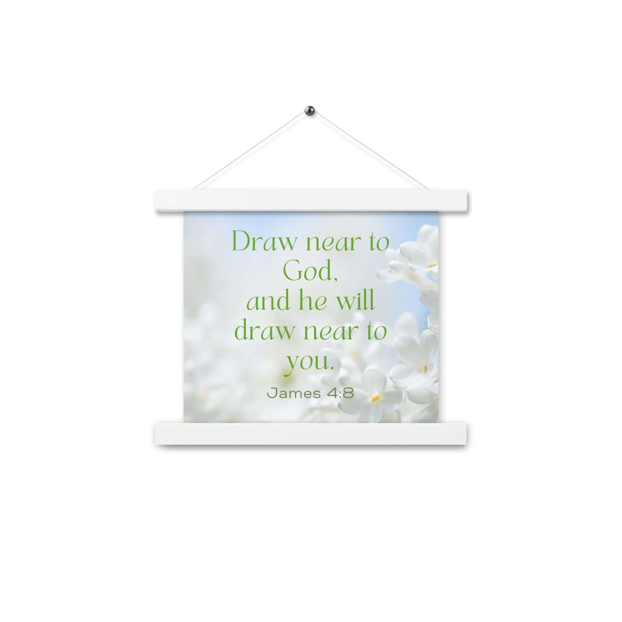 James 4:8 Bible Verse, Draw near Enhanced Matte Paper Poster With Hanger Wall Art White 10″×10″