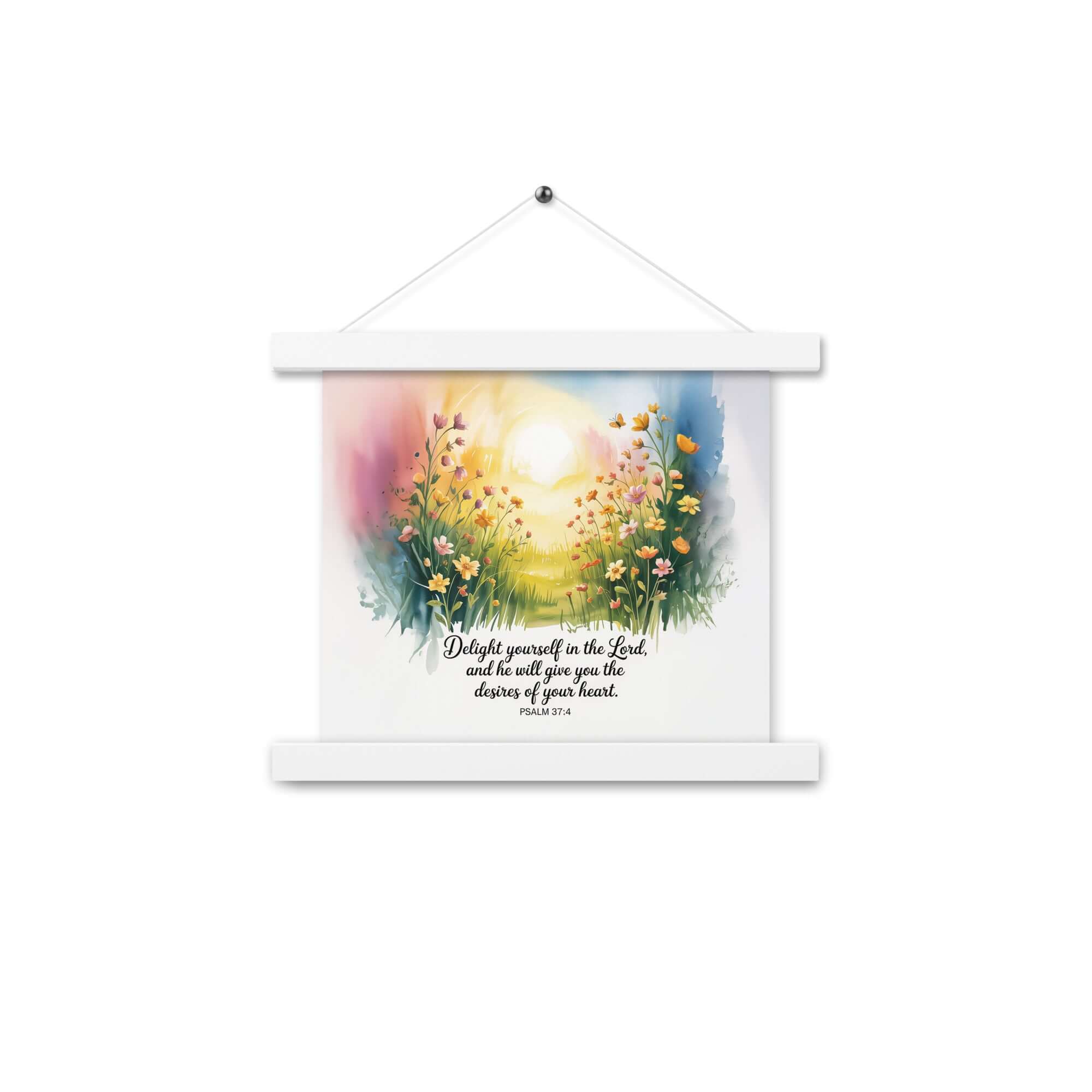 Psalm 37:4 Bible Verse, will give Enhanced Matte Paper Poster With Hanger White 10″×10″