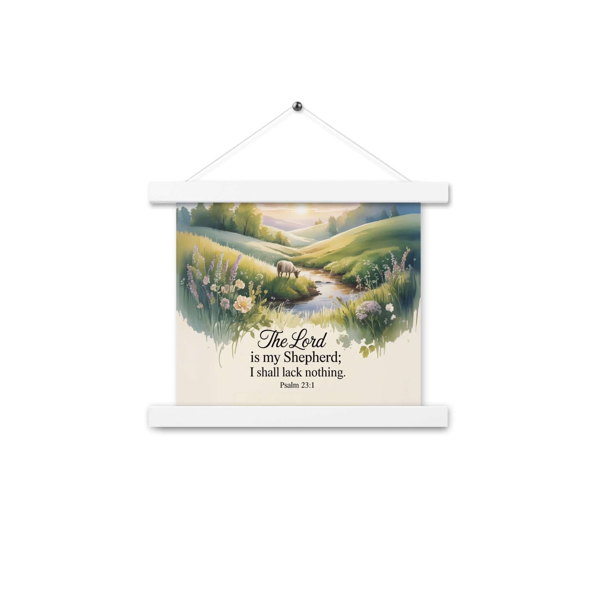 Psalm 23:1 Bible Verse, Lord Enhanced Matte Paper Poster With Hanger White 10″×10″