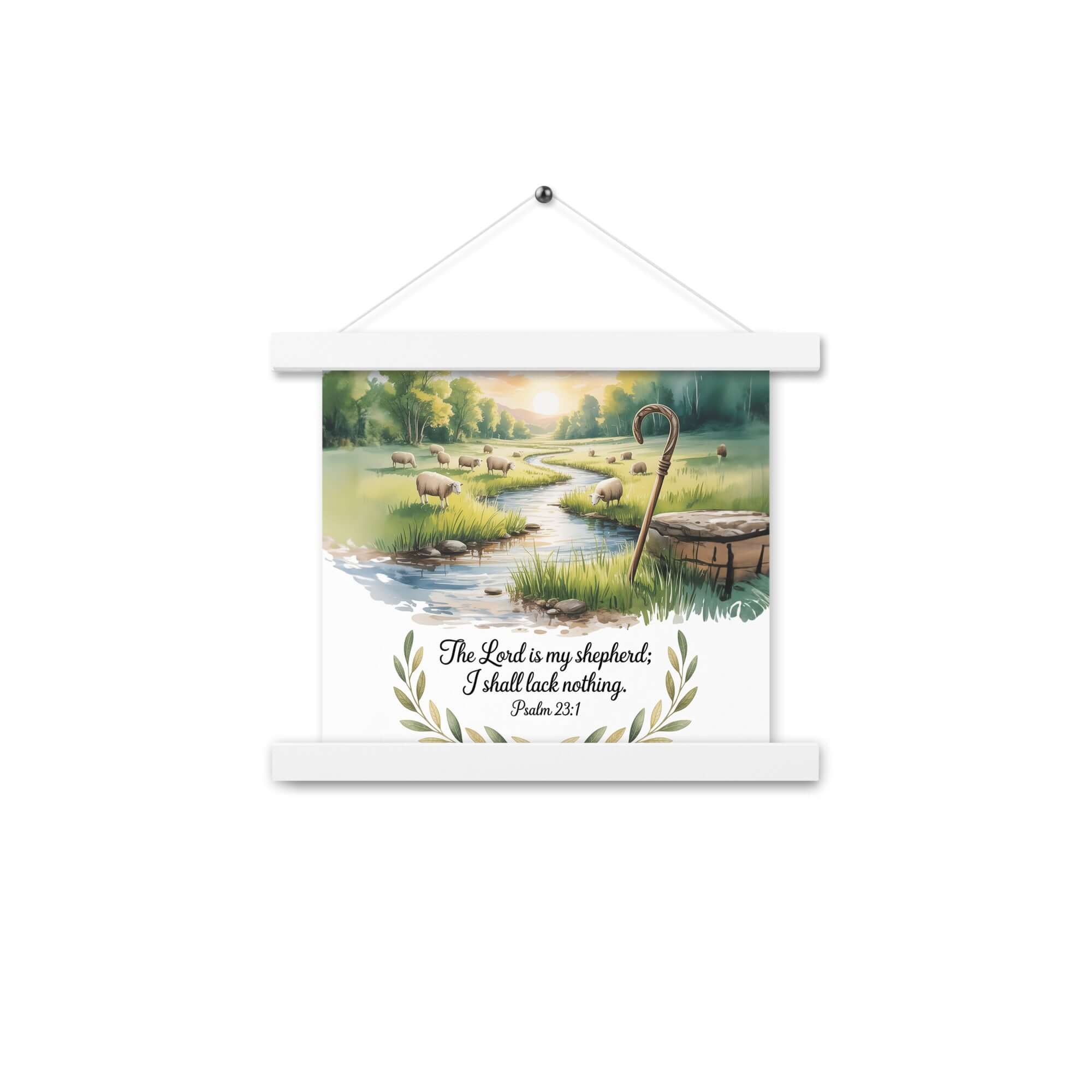 Psalm 23:1 Bible Verse, is my Enhanced Matte Paper Poster With Hanger White 10″×10″