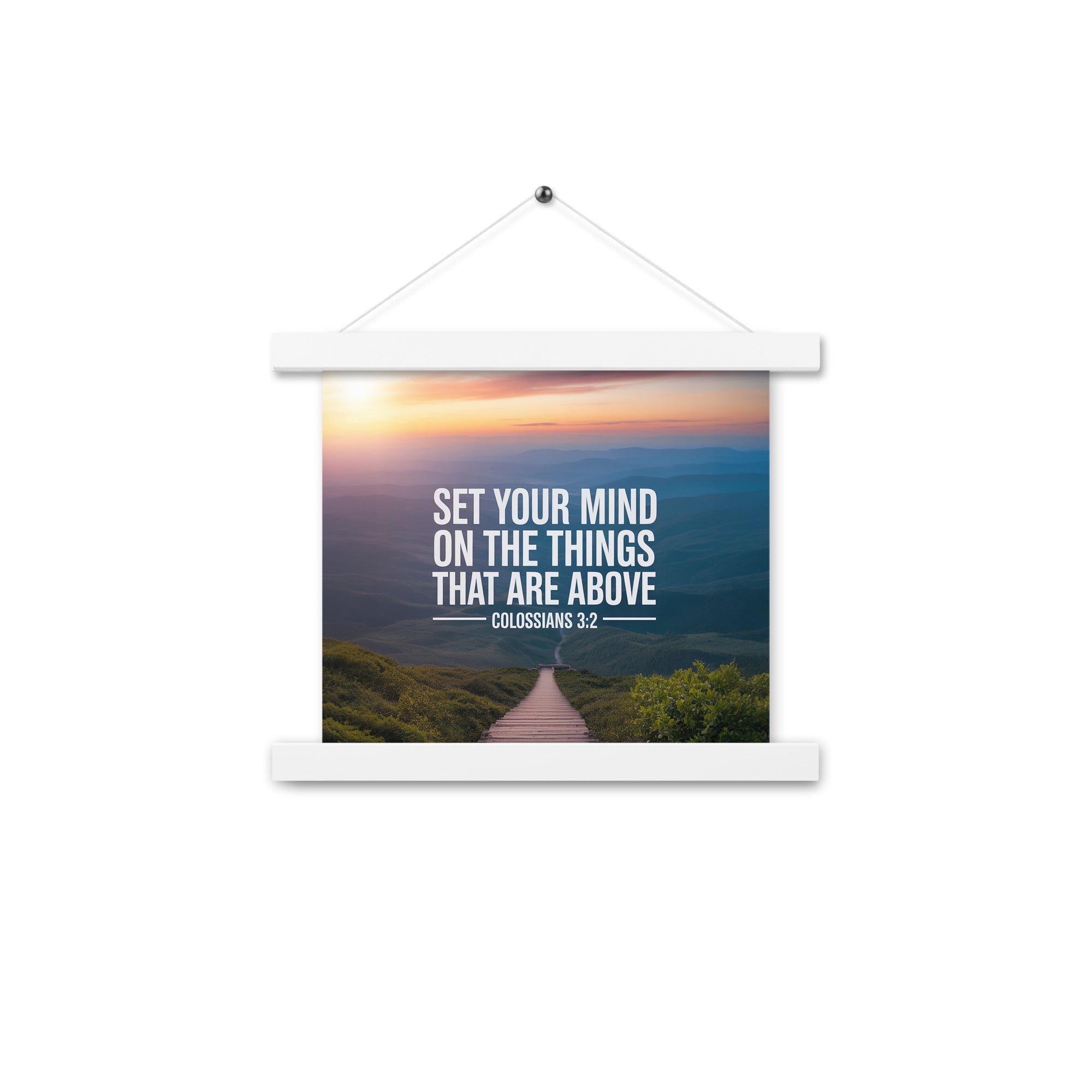 Colossians 3:2 Bible Verse your mind Enhanced Matte Paper Poster With Hanger White 10″×10″