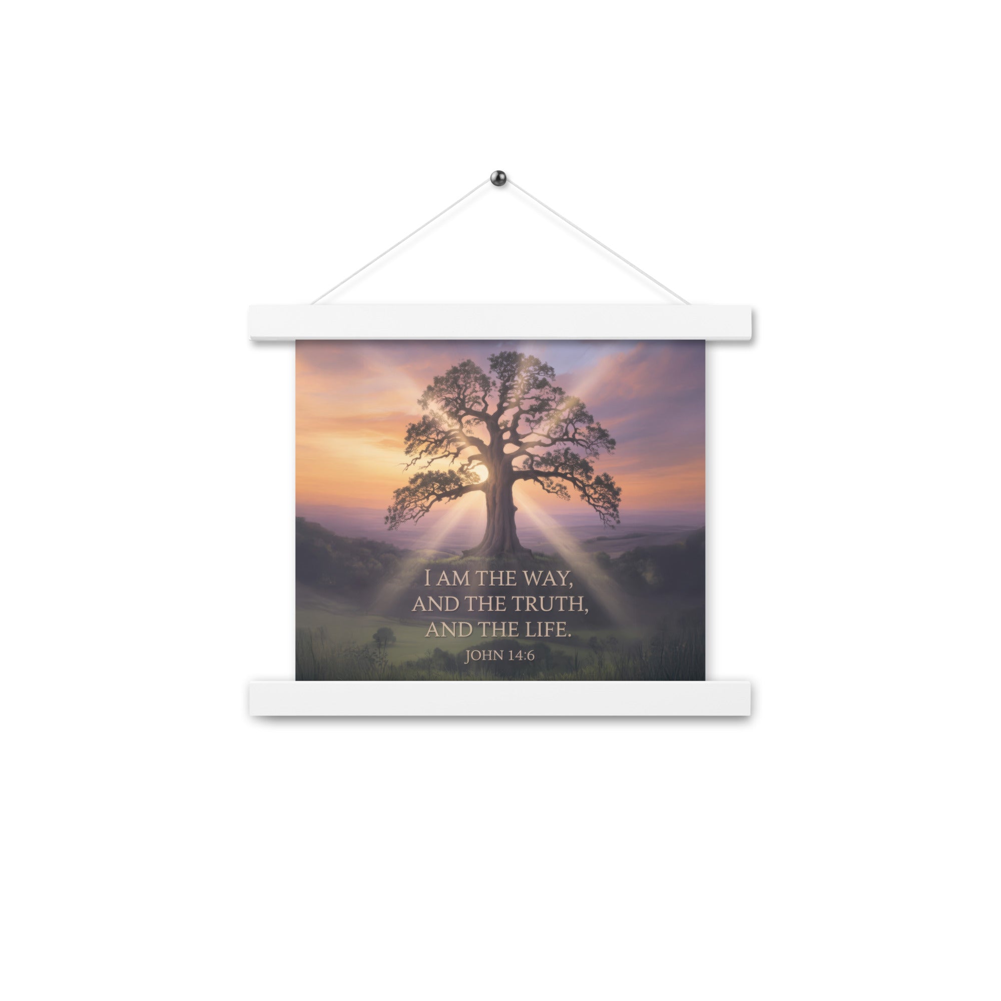 John 14:6 Bible Verse Jesus said Enhanced Matte Paper Poster With Hanger White 10″×10″