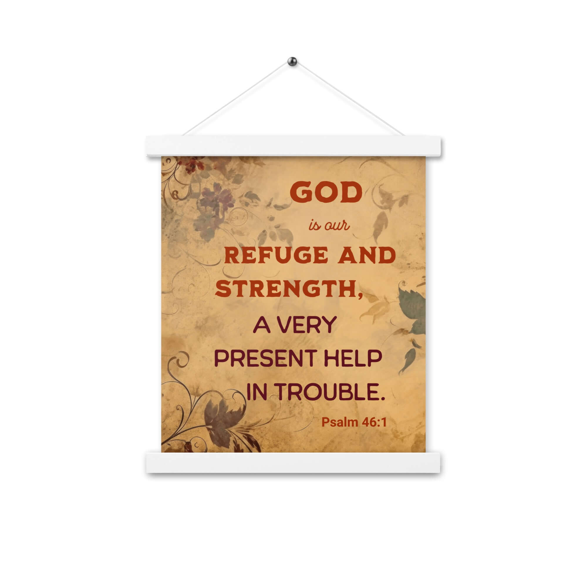 Psalm 46:1 Bible Verse, God is Our Refuge Enhanced Matte Paper Poster With Hanger Wall Art