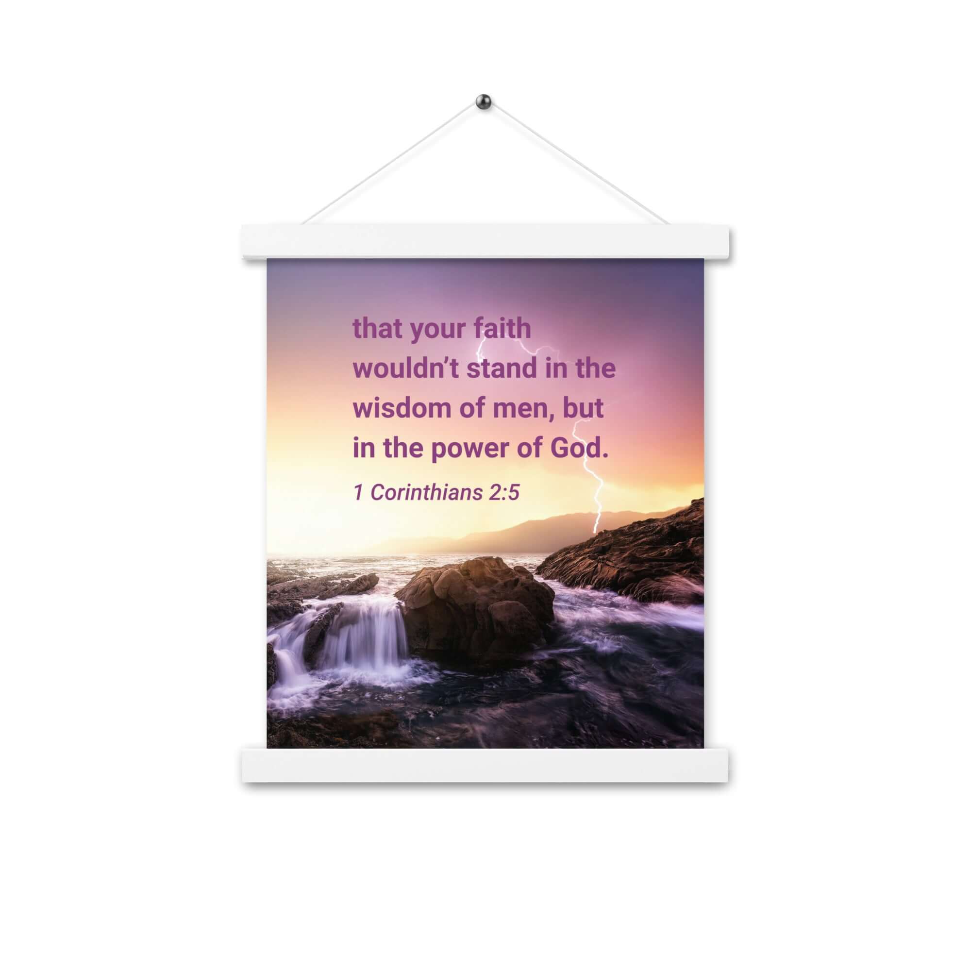 1 Corinthians 2:5 Bible Verse, power of God Enhanced Matte Paper Poster With Hanger Wall Art