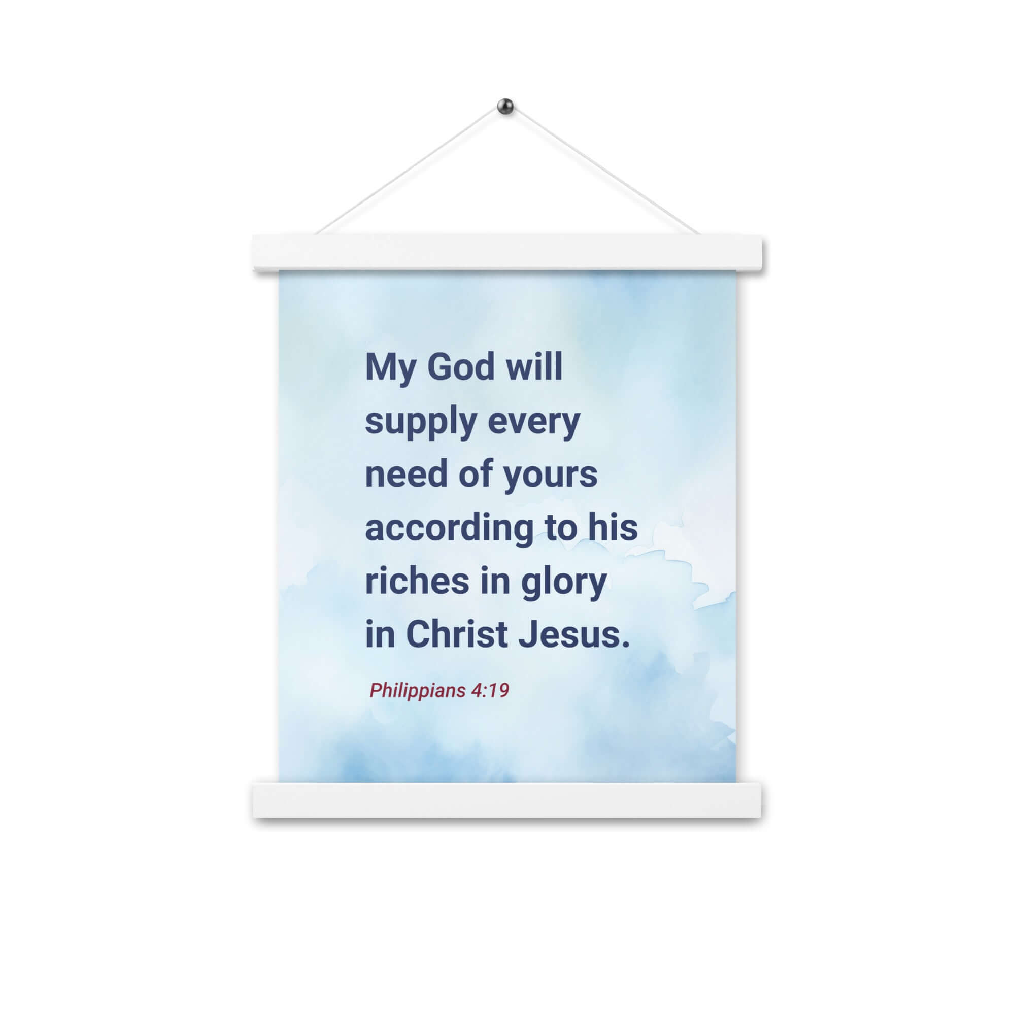 Philippians 4:19 Bible Verse, God will supply Enhanced Matte Paper Poster With Hanger Wall Art