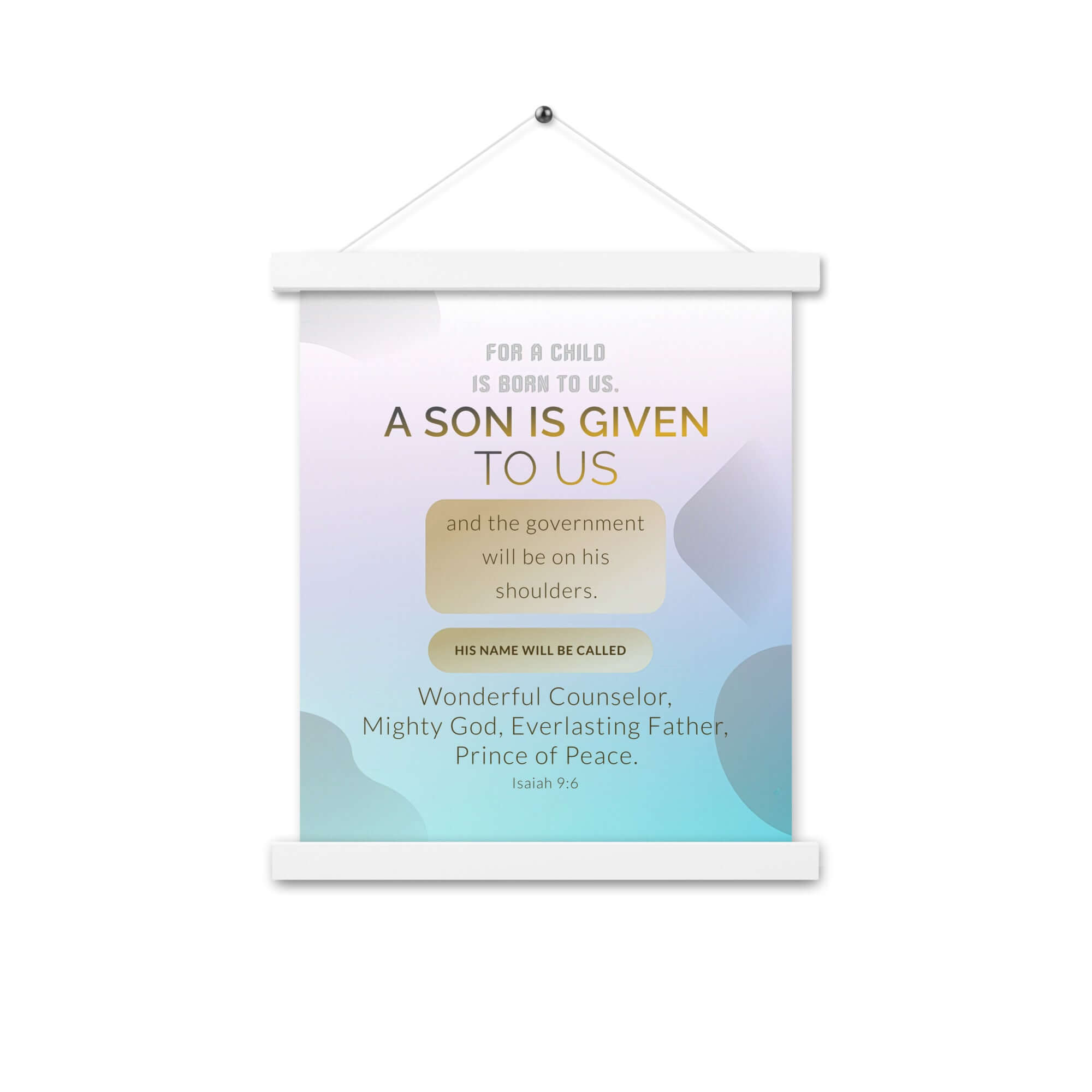 Isaiah 9:6 Bible Verse, Wonderful Counselor Enhanced Matte Paper Poster With Hanger Wall Art