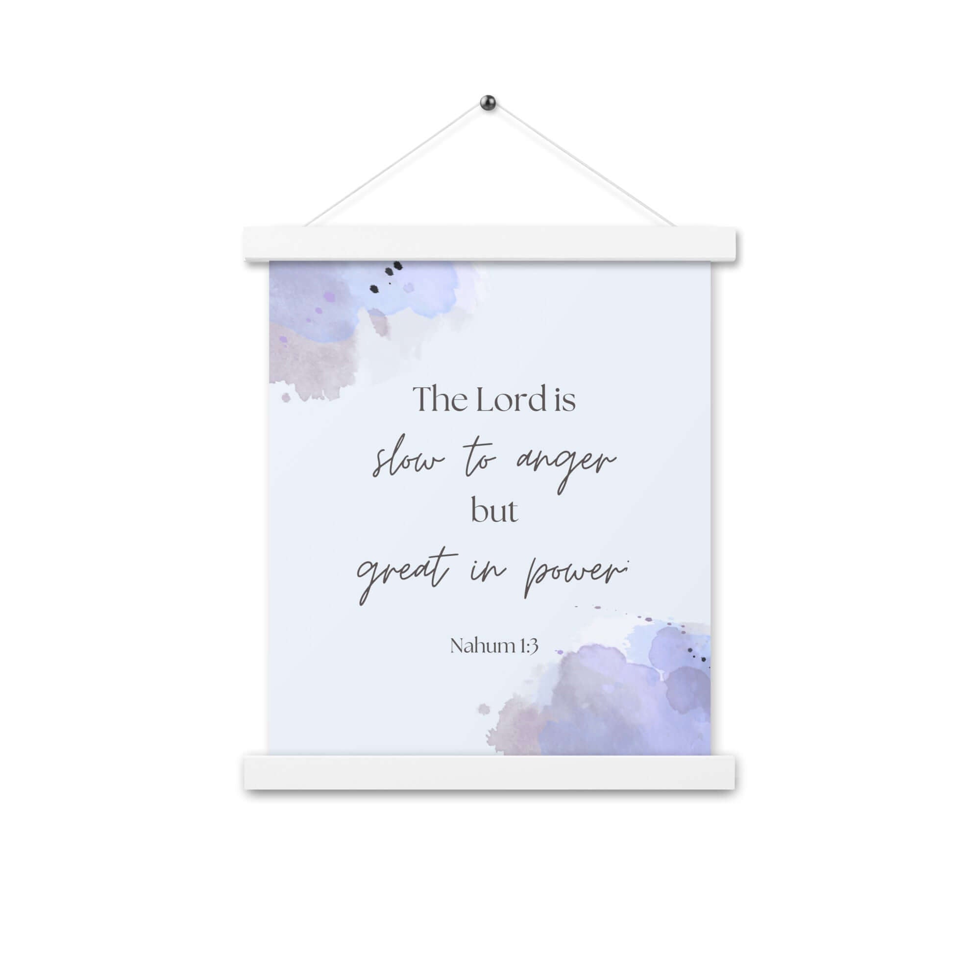 Nahum 1:3 Bible Verse, great in power Enhanced Matte Paper Poster With Hanger Wall Art