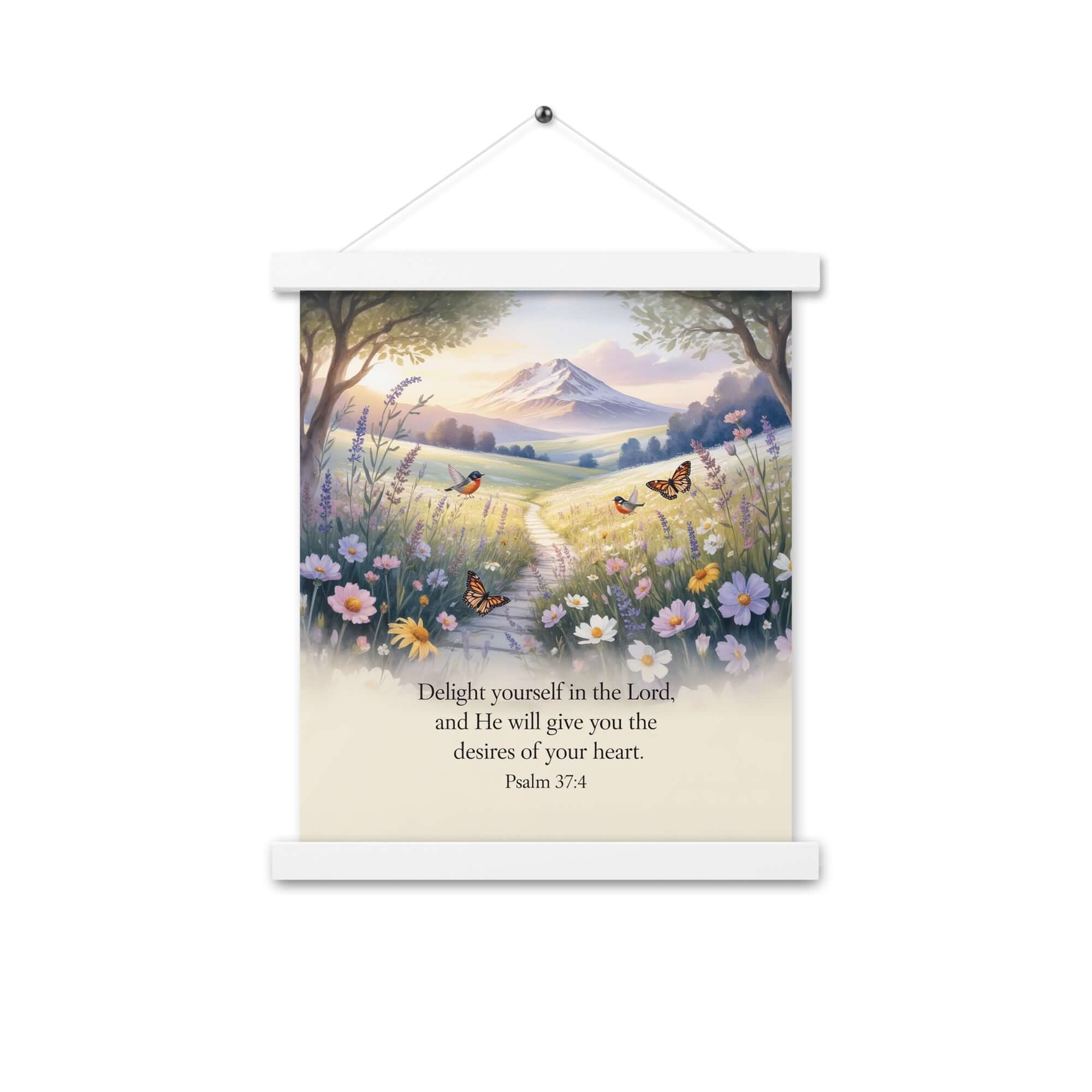 Psalm 37:4 Bible Verse, Delight Enhanced Matte Paper Poster With Hanger