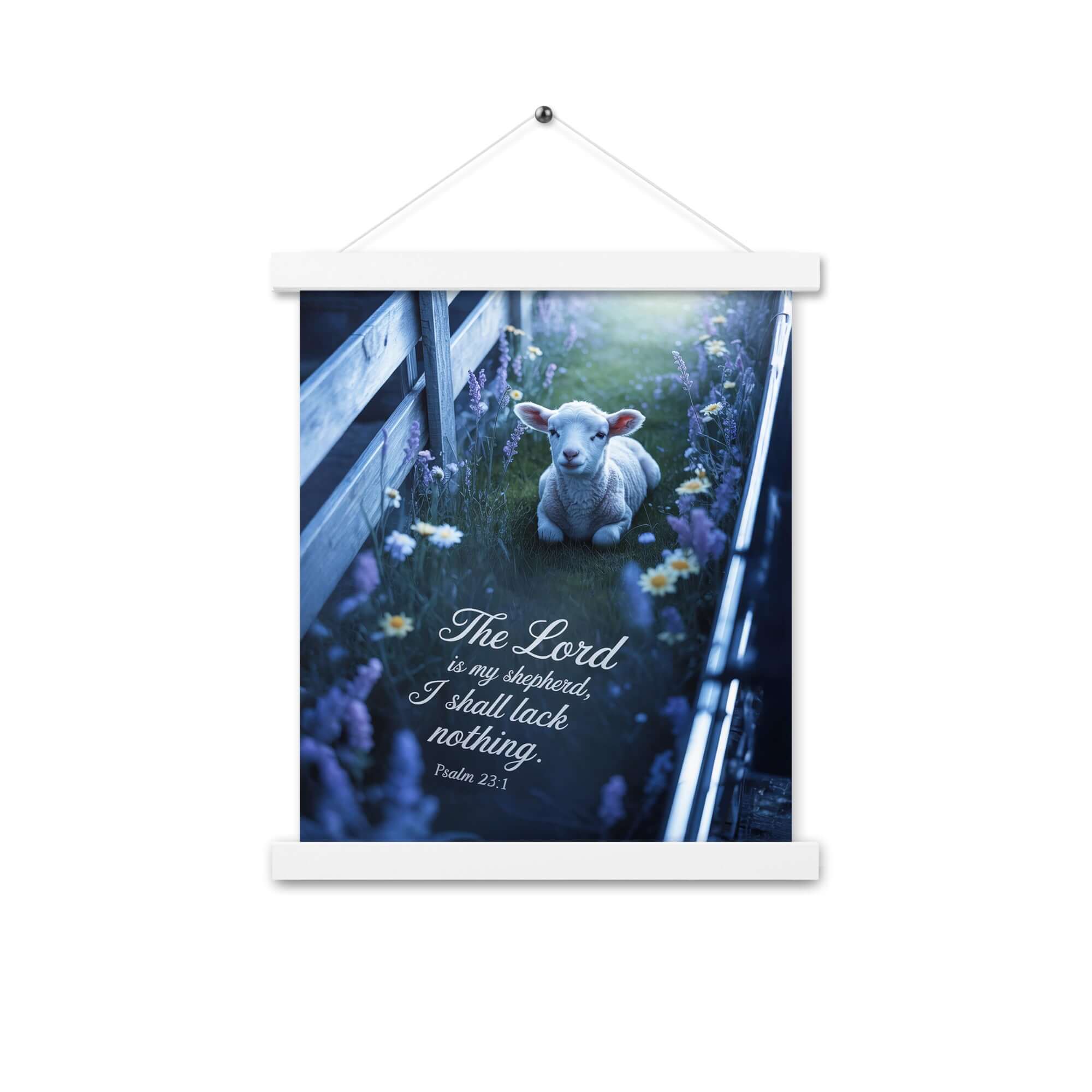 Psalm 23:1 Bible Verse, Shepherd Enhanced Matte Paper Poster With Hanger