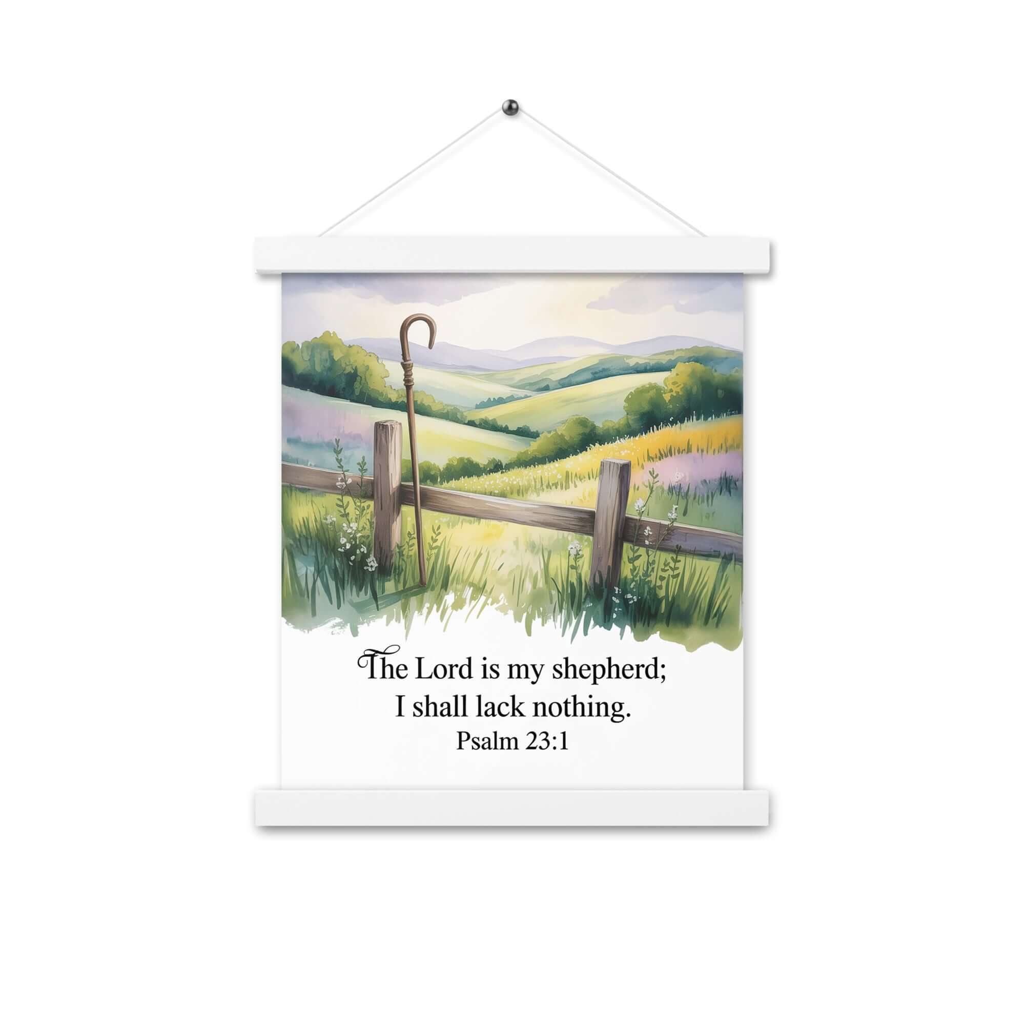 Psalm 23:1 Bible Verse, Lack Enhanced Matte Paper Poster With Hanger