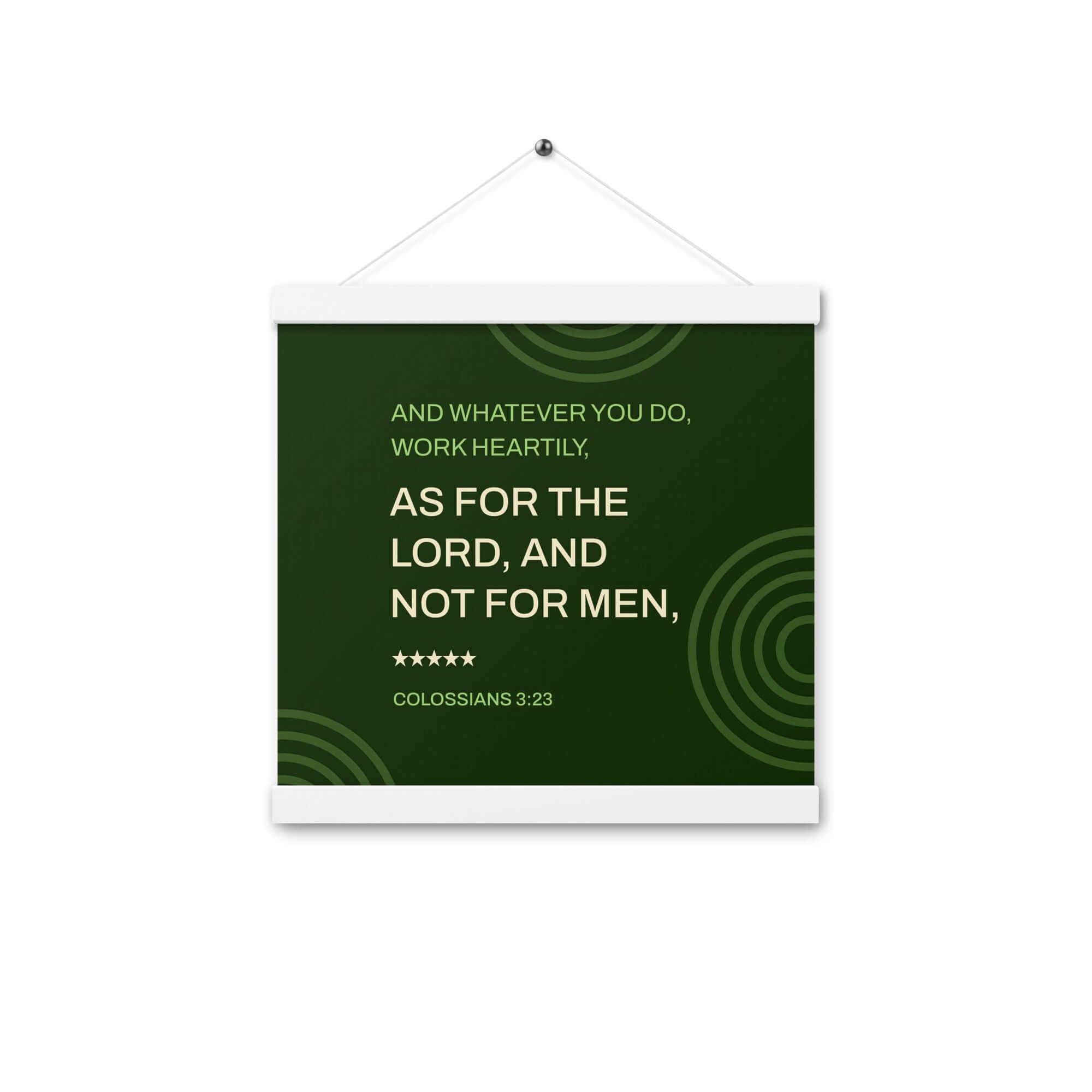 Colossians 3:23 Bible Verse, not for men Enhanced Matte Paper Poster With Hanger Wall Art White 12″×12″