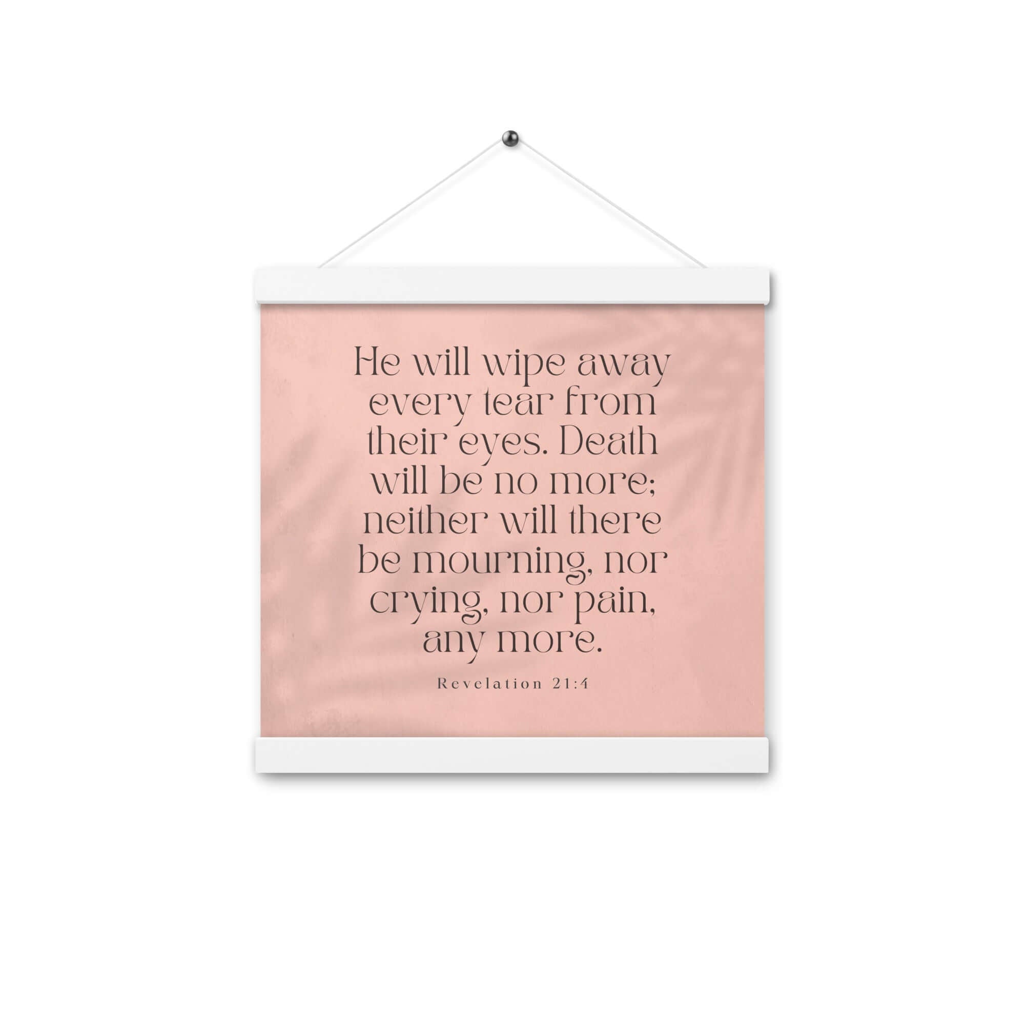 Revelation 21:4 Bible Verse, their eyes Enhanced Matte Paper Poster With Hanger Wall Art White 12″×12″