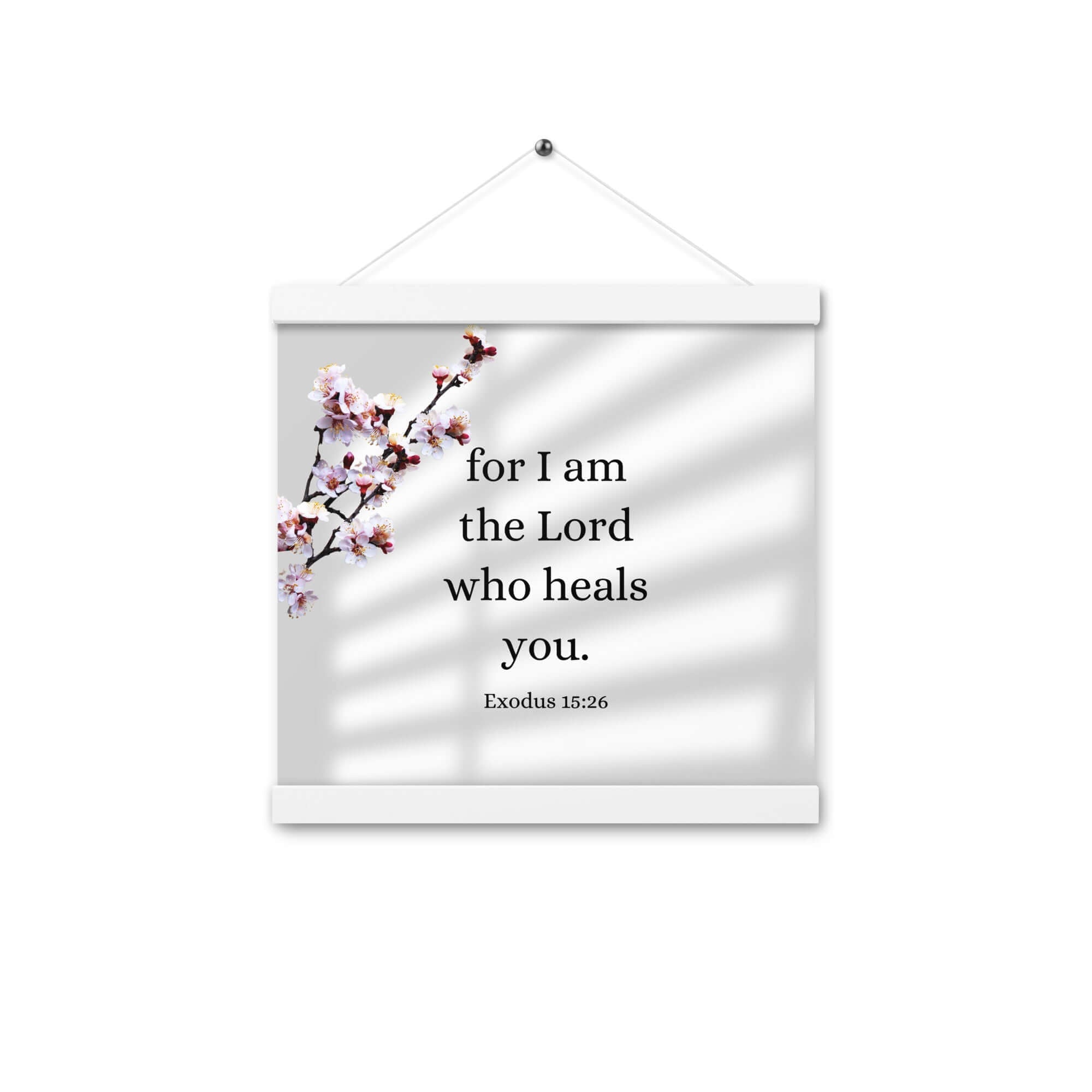 Exodus 15:26 Bible Verse, diligently listen Enhanced Matte Paper Poster With Hanger Wall Art White 12″×12″