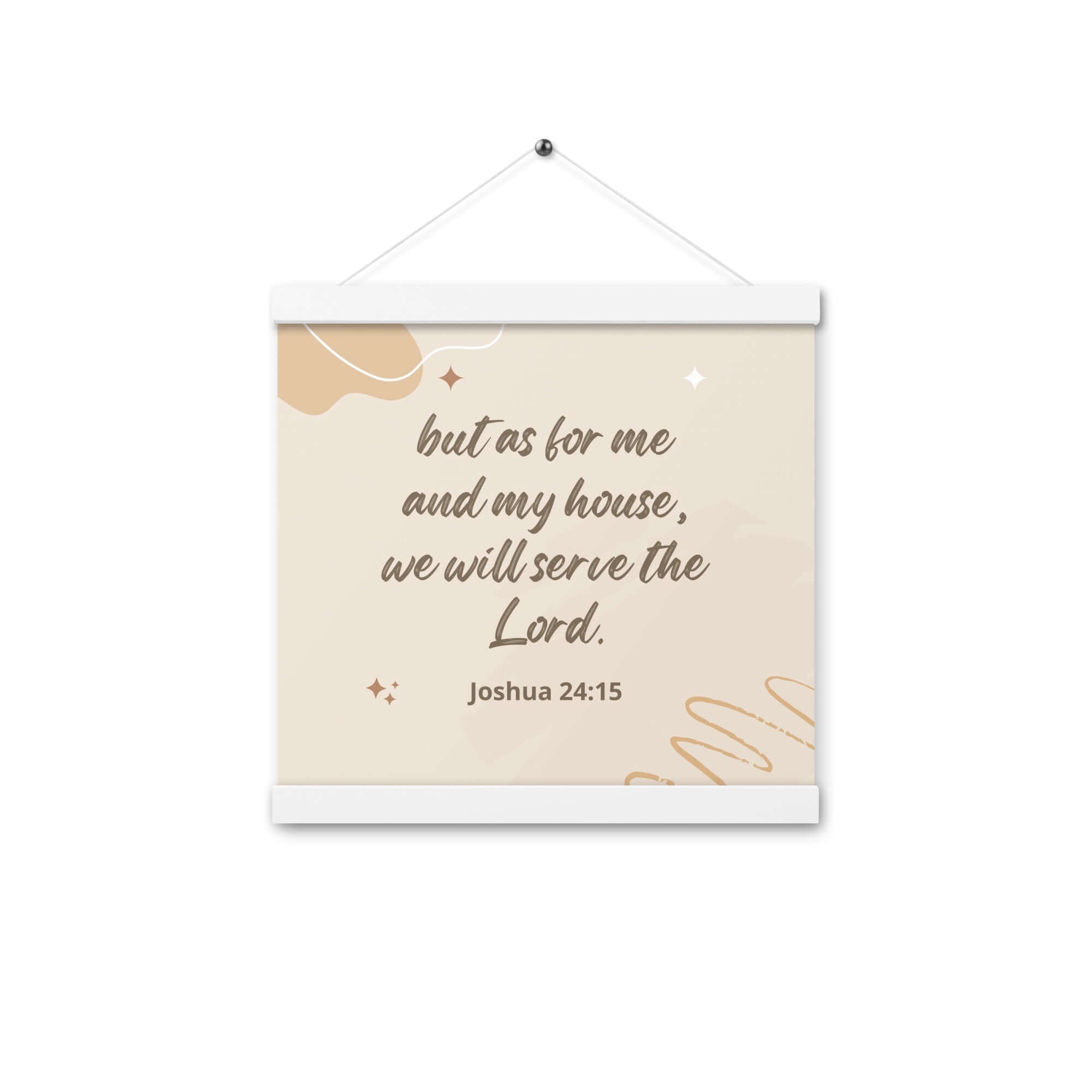 Joshua 24:15 Bible Verse, will serve Enhanced Matte Paper Poster With Hanger Wall Art White 12″×12″