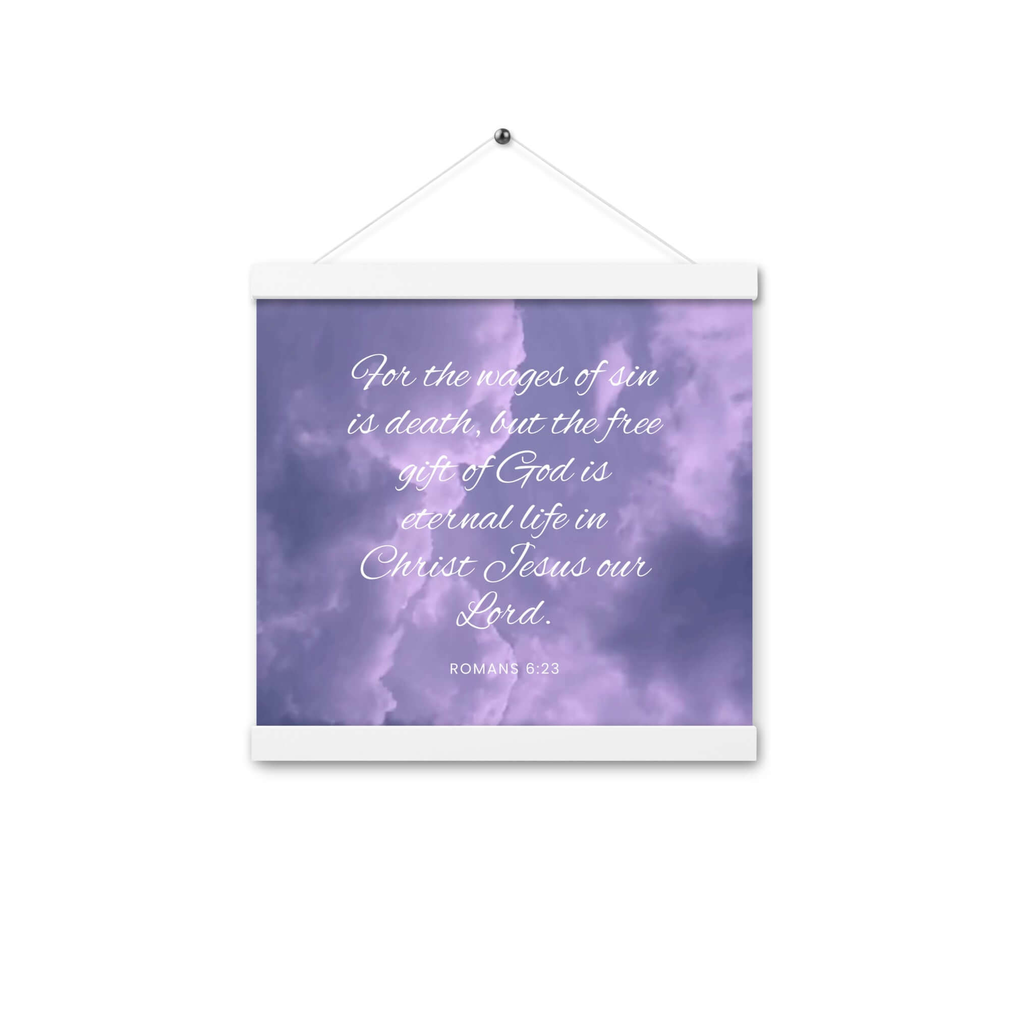 Romans 6:23 Bible Verse, free gift Enhanced Matte Paper Poster With Hanger Wall Art White 12″×12″