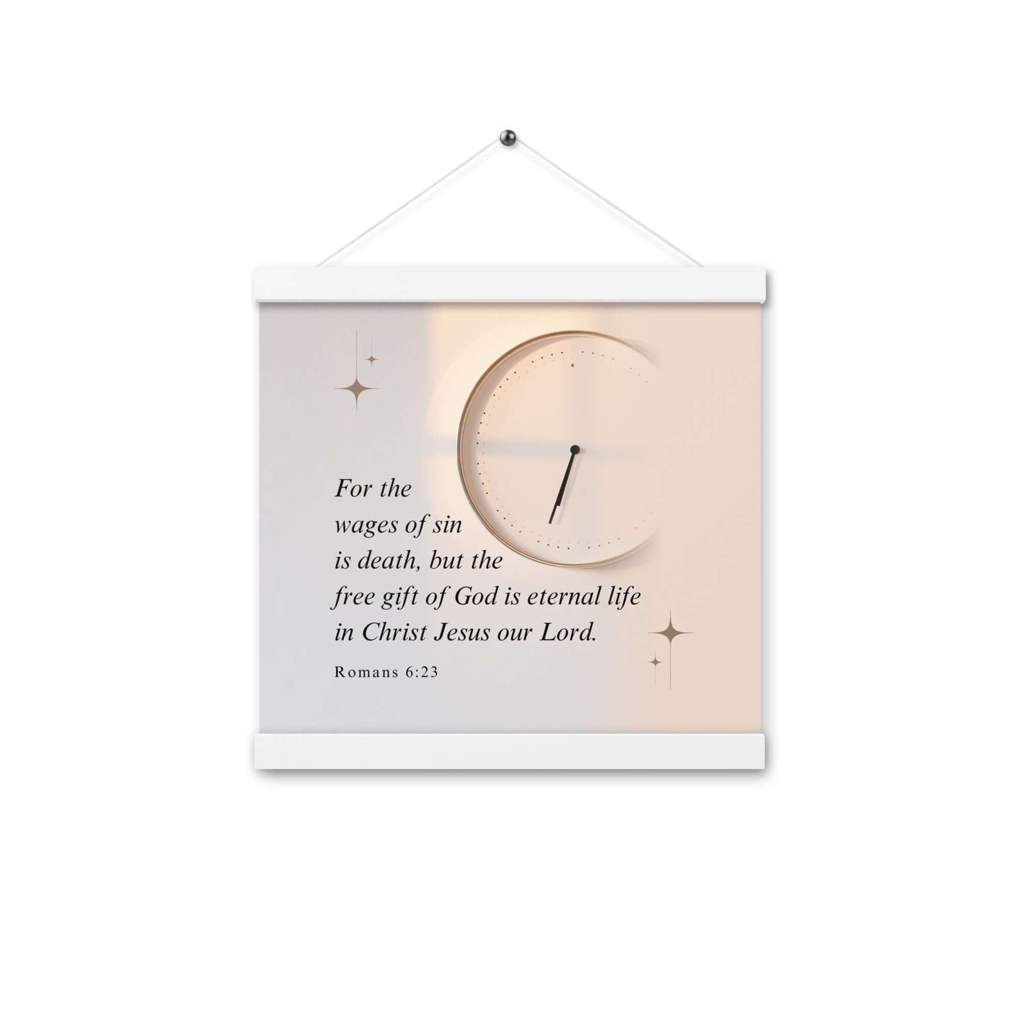 Romans 6:23 Bible Verse, our Lord Enhanced Matte Paper Poster With Hanger Wall Art White 12″×12″