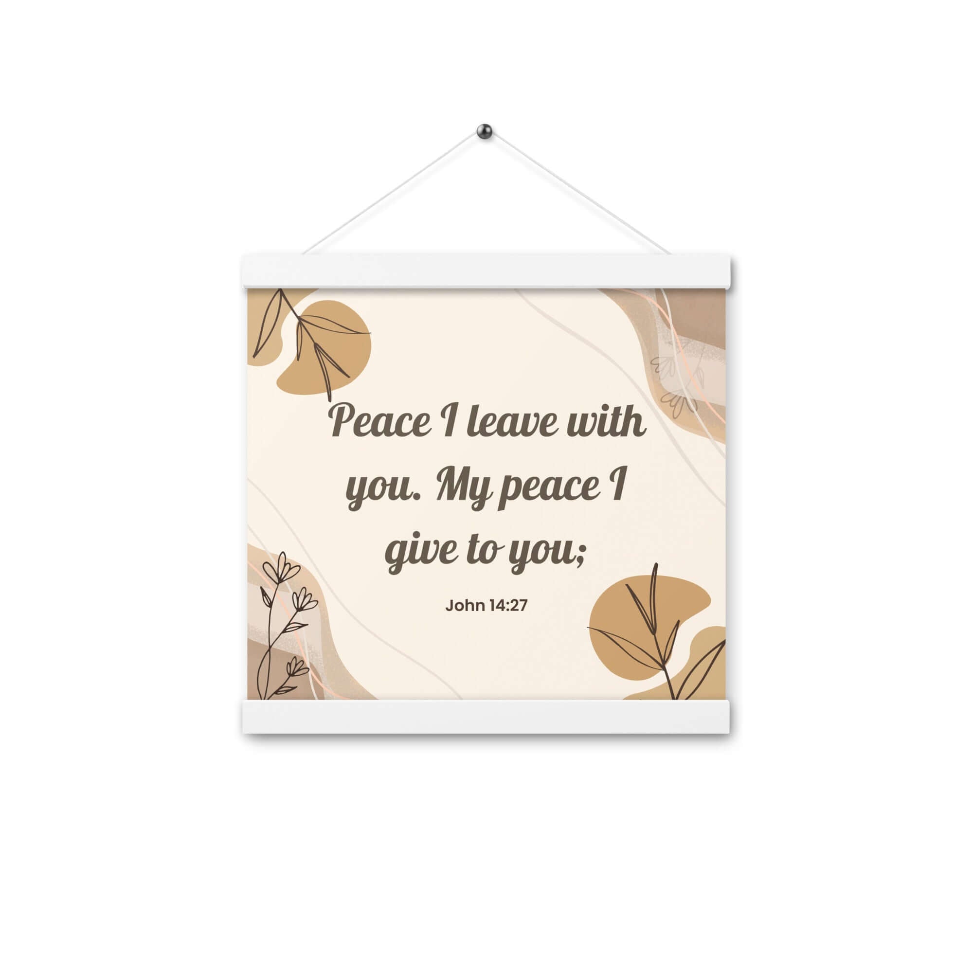 John 14:27 Bible Verse, Peace I Enhanced Matte Paper Poster With Hanger Wall Art White 12″×12″