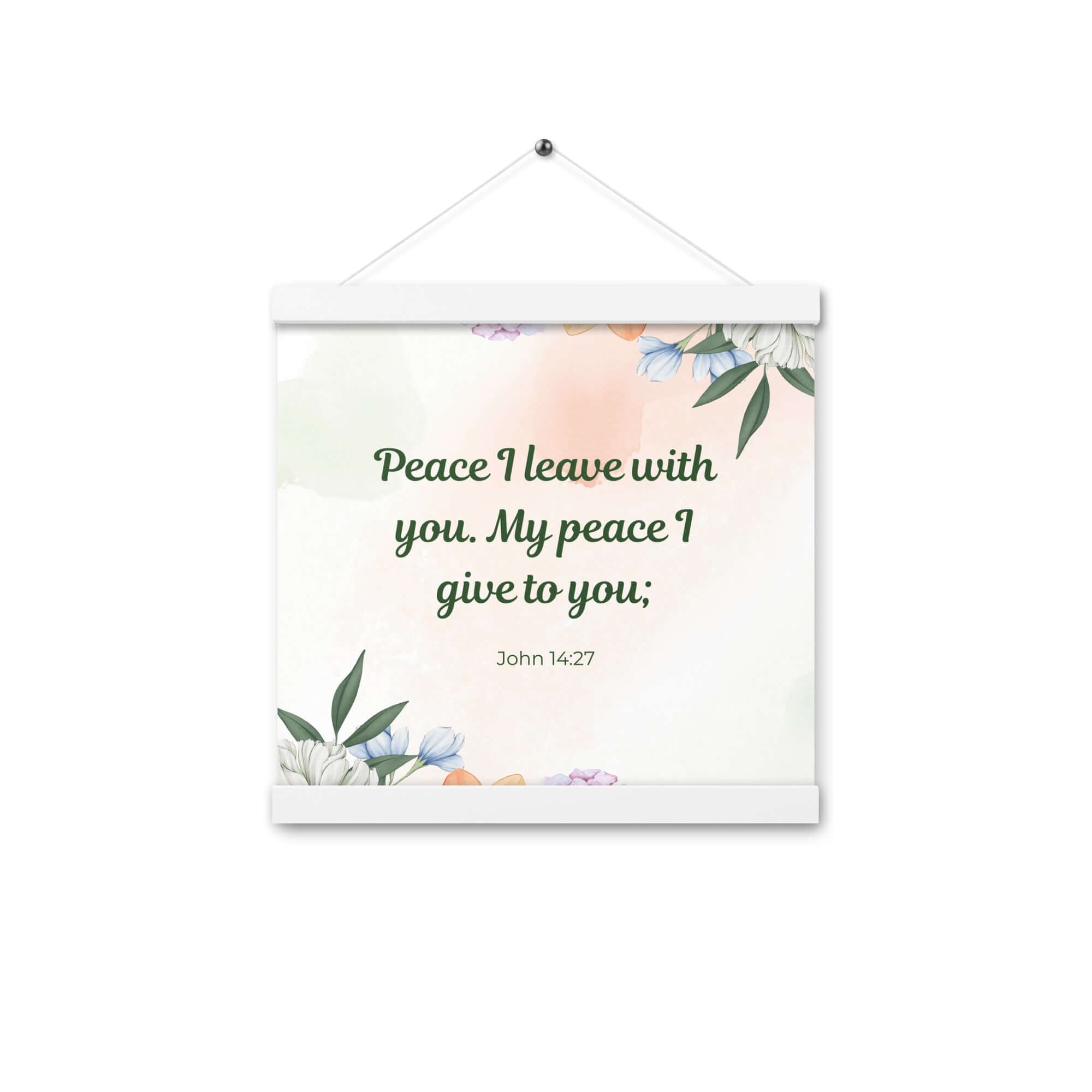 John 14:27 Bible Verse, with you Enhanced Matte Paper Poster With Hanger Wall Art White 12″×12″