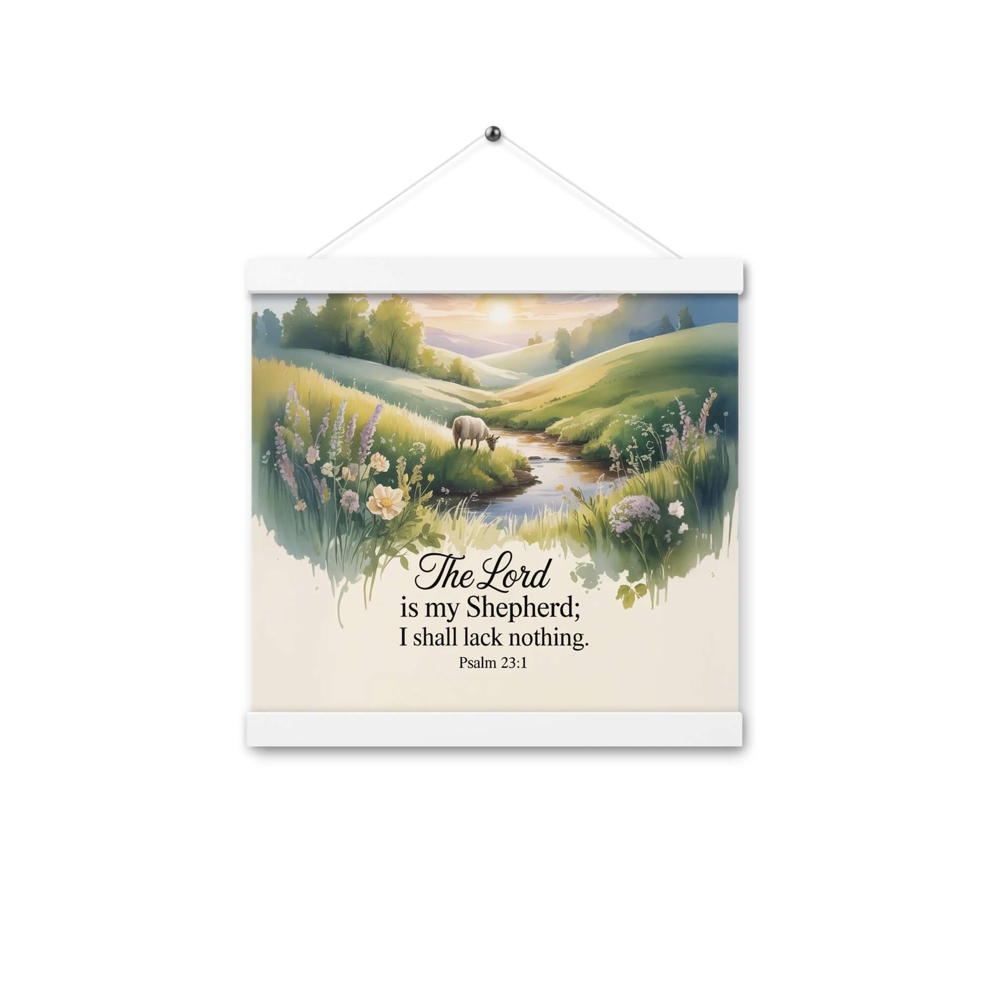 Psalm 23:1 Bible Verse, Lord Enhanced Matte Paper Poster With Hanger White 12″×12″