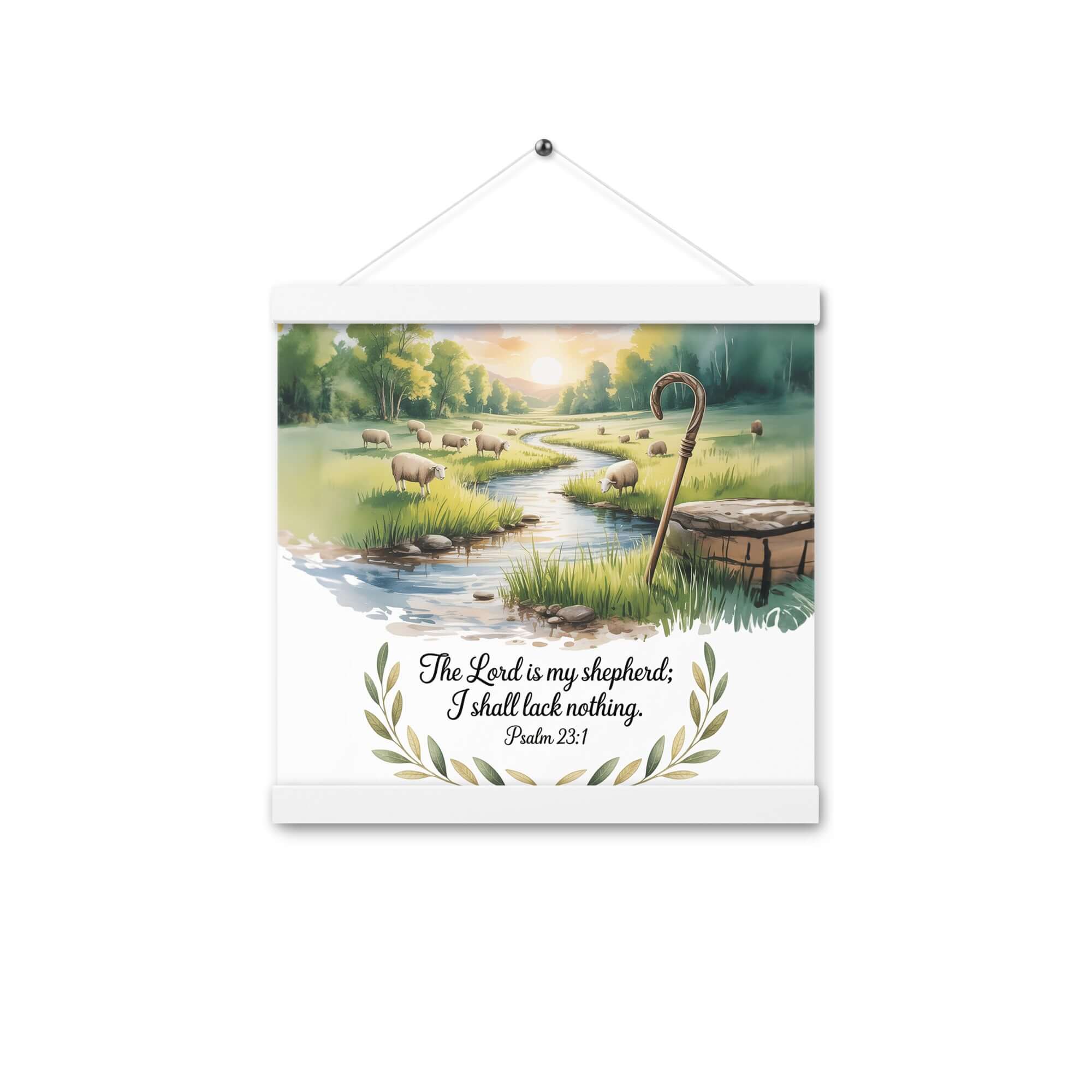 Psalm 23:1 Bible Verse, is my Enhanced Matte Paper Poster With Hanger White 12″×12″