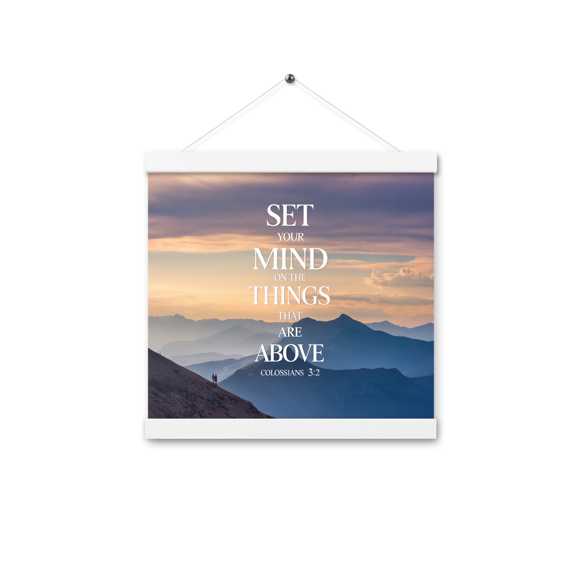 Colossians 3:2 Bible Verse things that Enhanced Matte Paper Poster With Hanger White 12″×12″