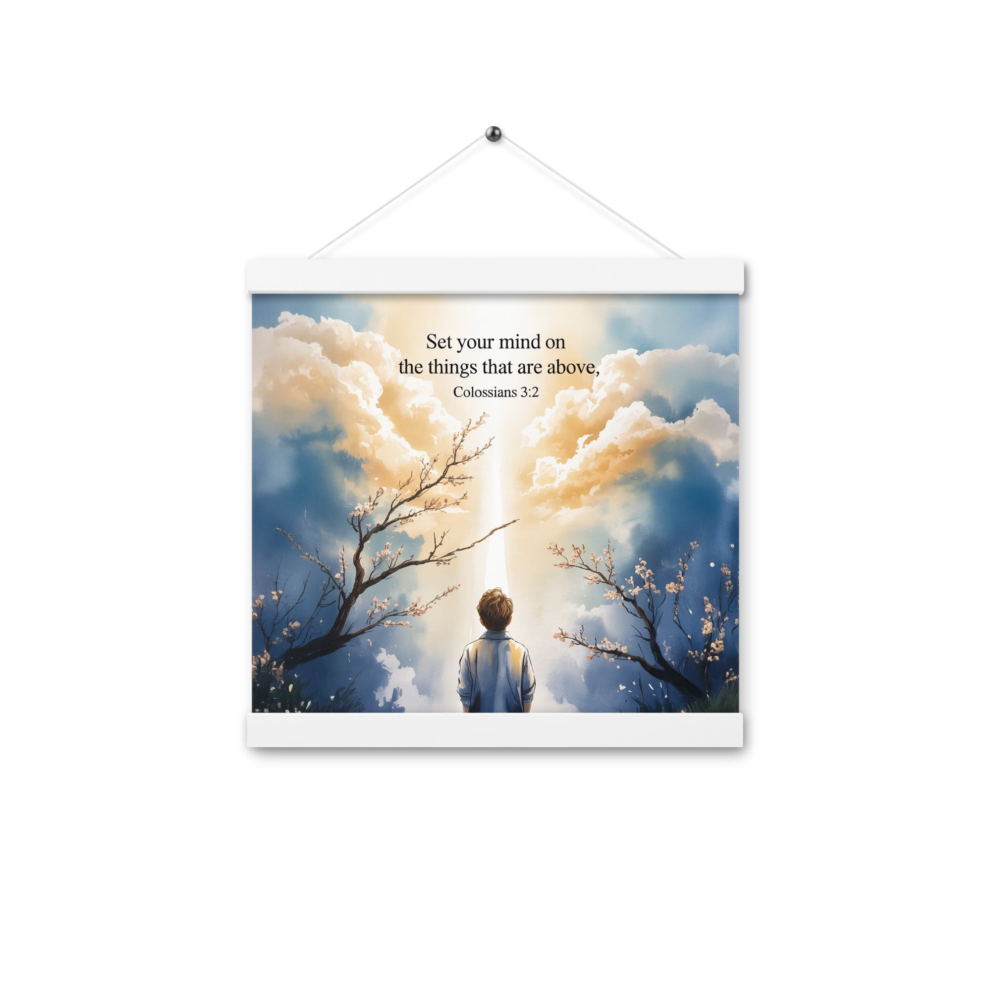 Colossians 3:2 Bible Verse the things Enhanced Matte Paper Poster With Hanger White 12″×12″