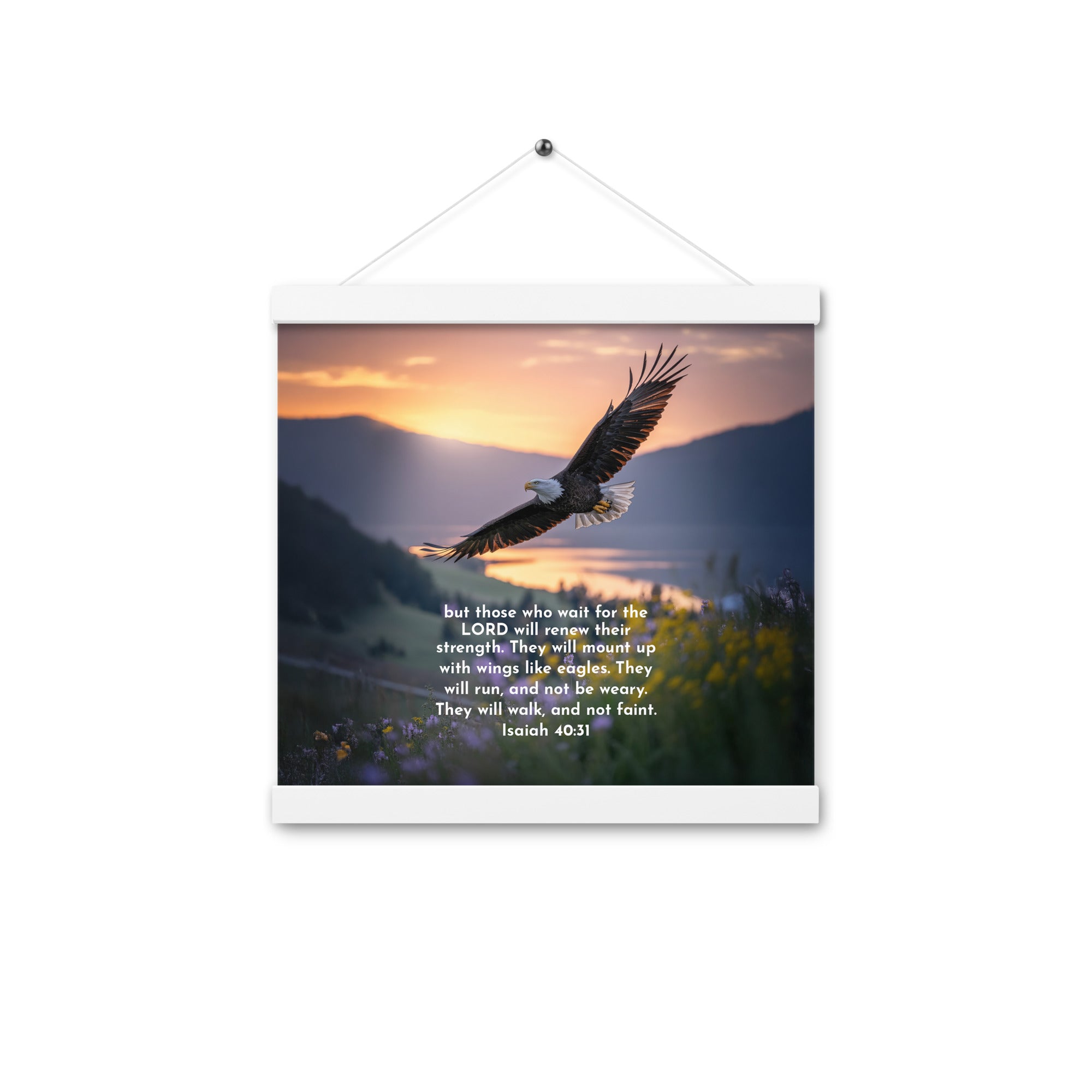 Isaiah 40:31 Bible Verse Renew Strength Enhanced Matte Paper Poster With Hanger White 12″×12″