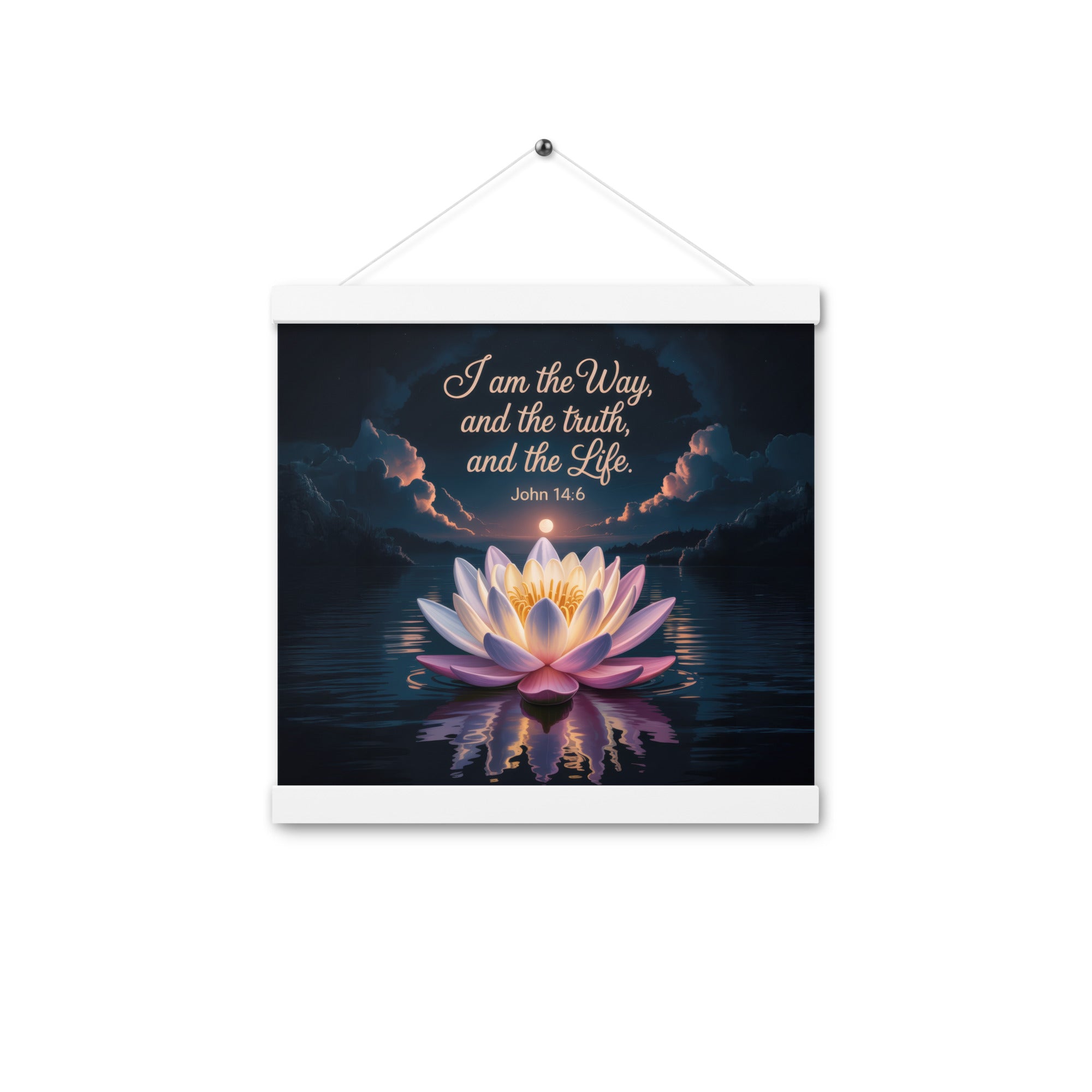 John 14:6 Bible Verse The Way Enhanced Matte Paper Poster With Hanger White 12″×12″