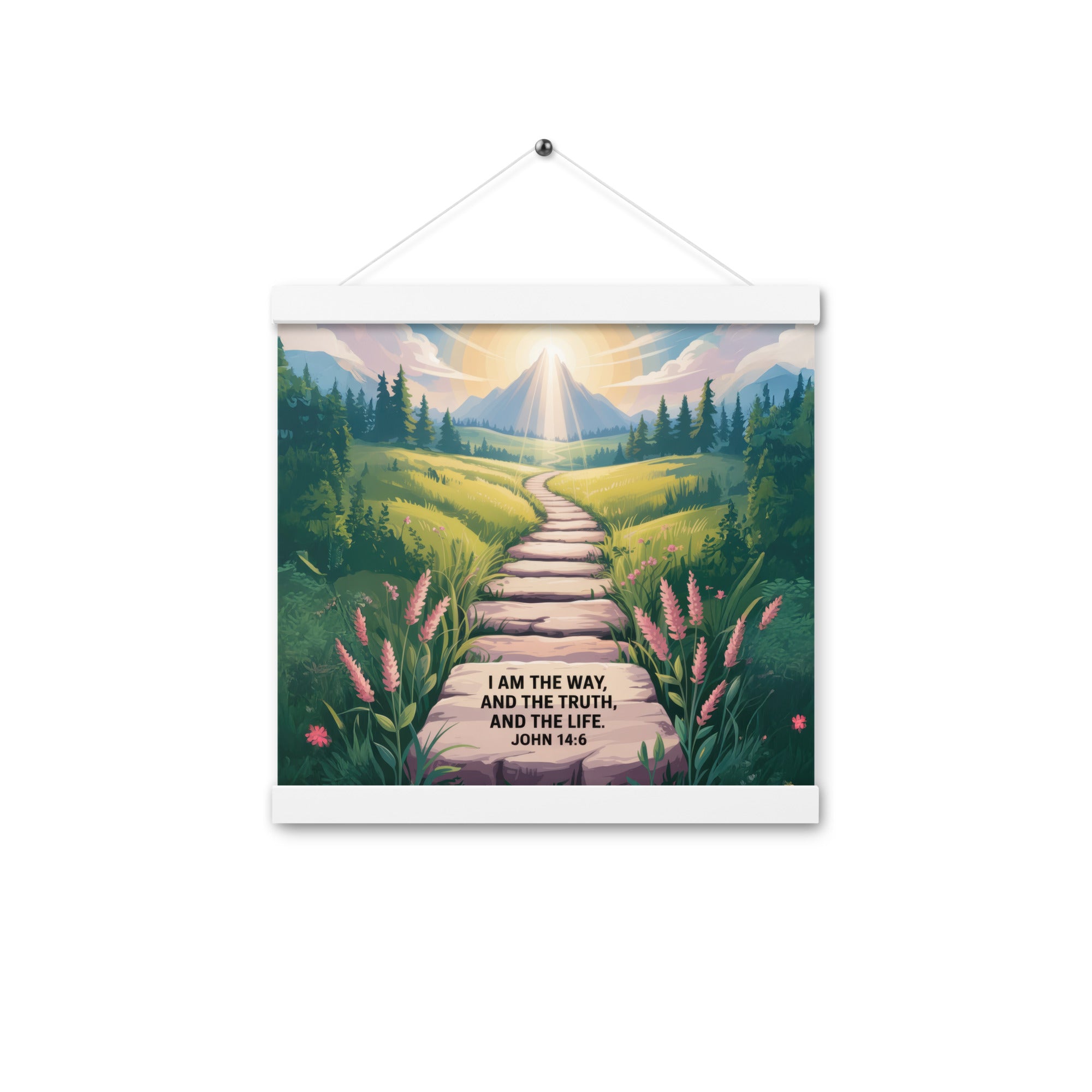 John 14:6 Bible Verse The Truth Enhanced Matte Paper Poster With Hanger White 12″×12″