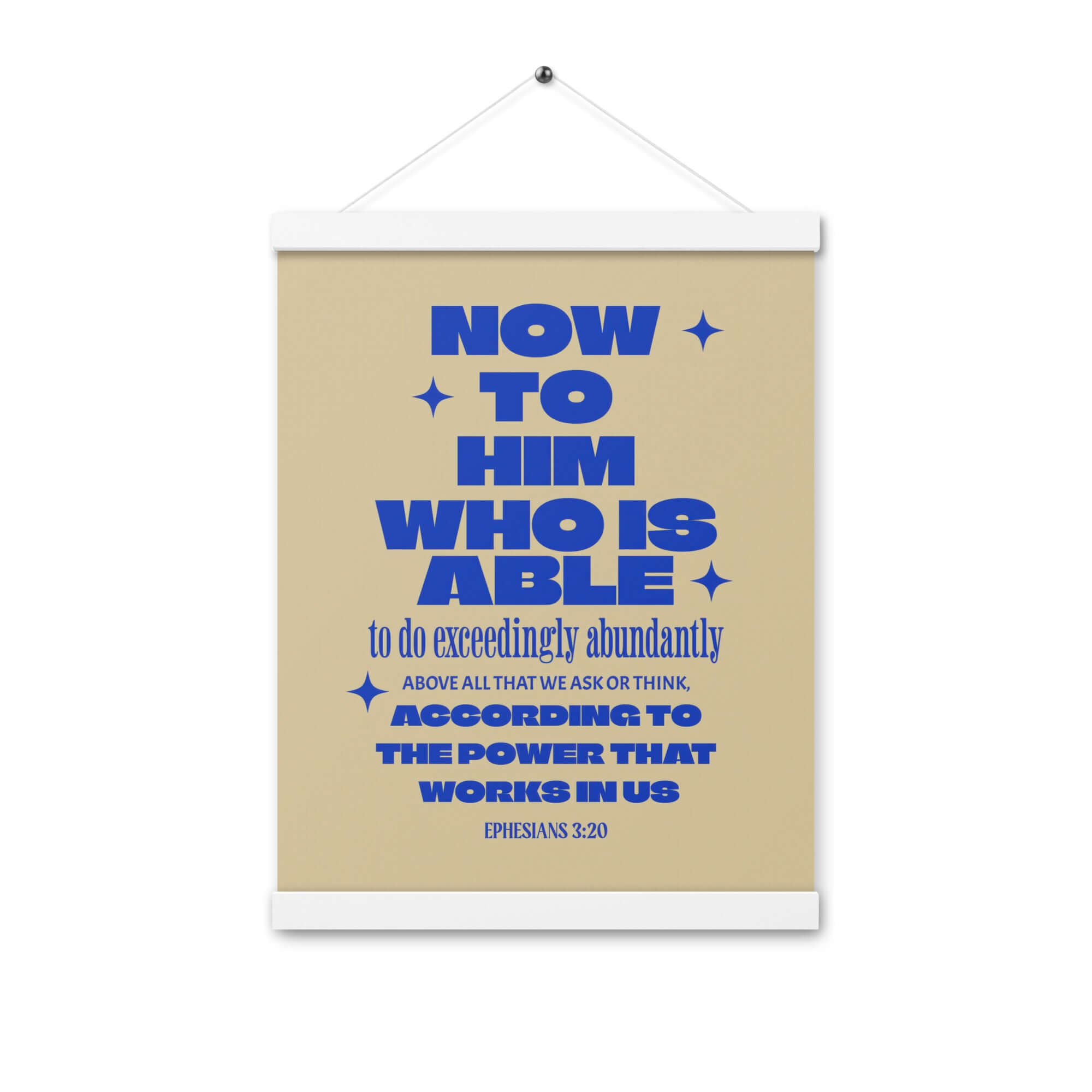 Ephesians 3:20 Bible Verse, power in us Enhanced Matte Paper Poster With Hanger Wall Art White 12″×16″