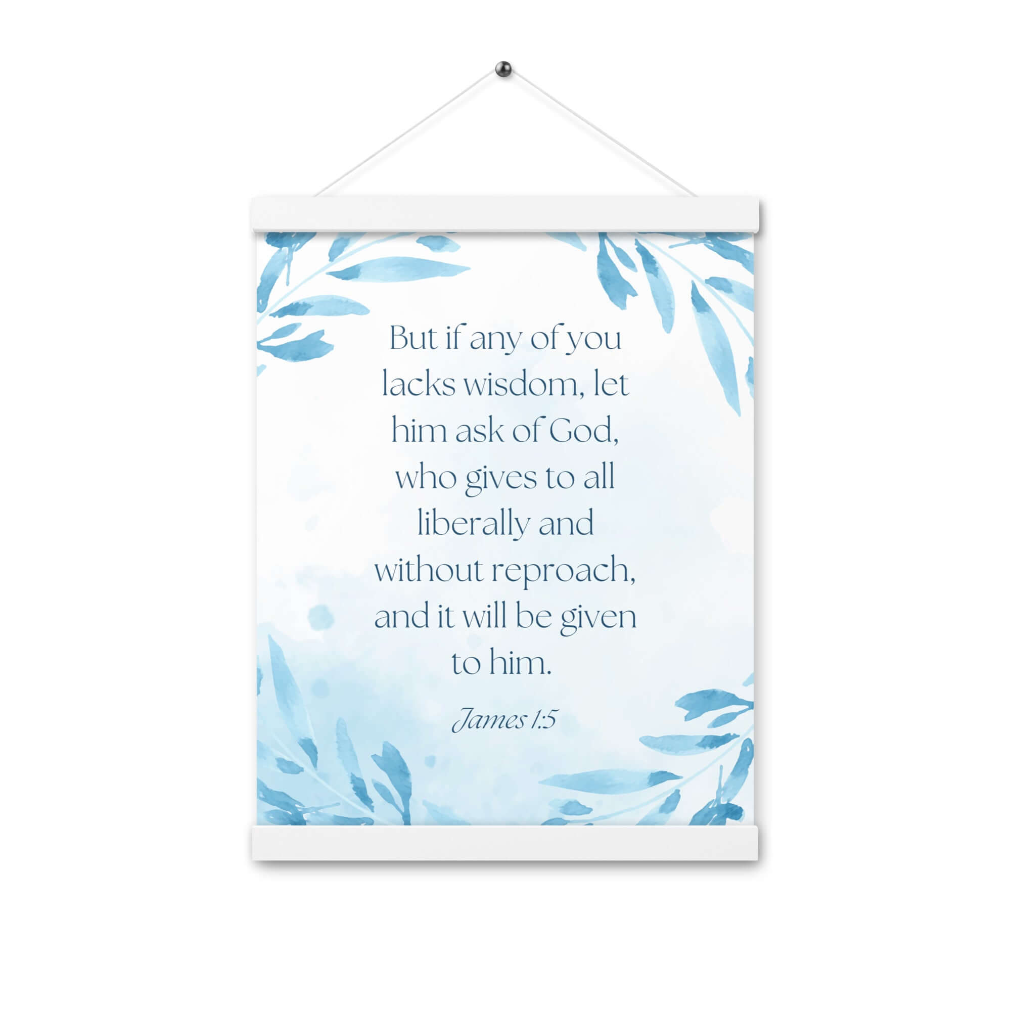 James 1:5 Bible Verse, lacks wisdom Enhanced Matte Paper Poster With Hanger Wall Art White 12″×16″