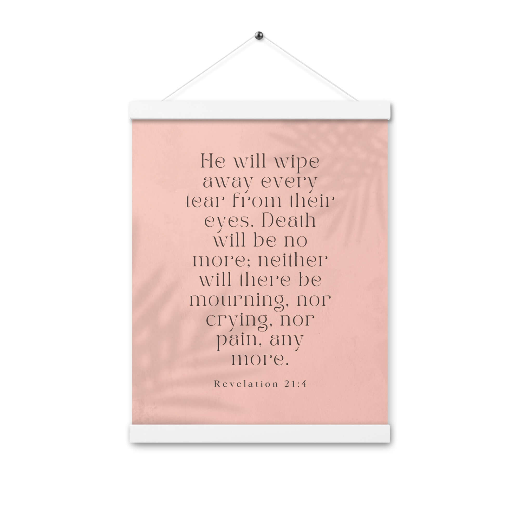 Revelation 21:4 Bible Verse, their eyes Enhanced Matte Paper Poster With Hanger Wall Art White 12″×16″