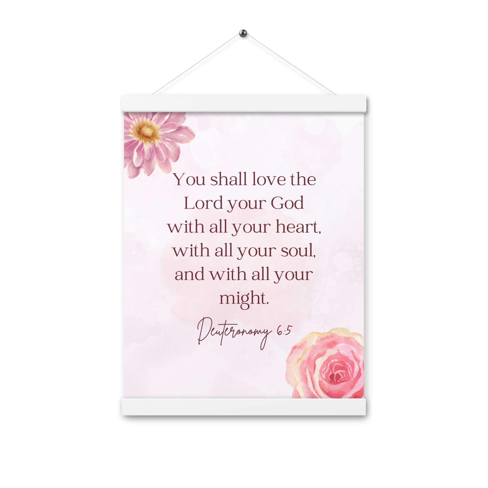 Deuteronomy 6:5 Bible Verse, the Lord Enhanced Matte Paper Poster With Hanger Wall Art White 12″×16″